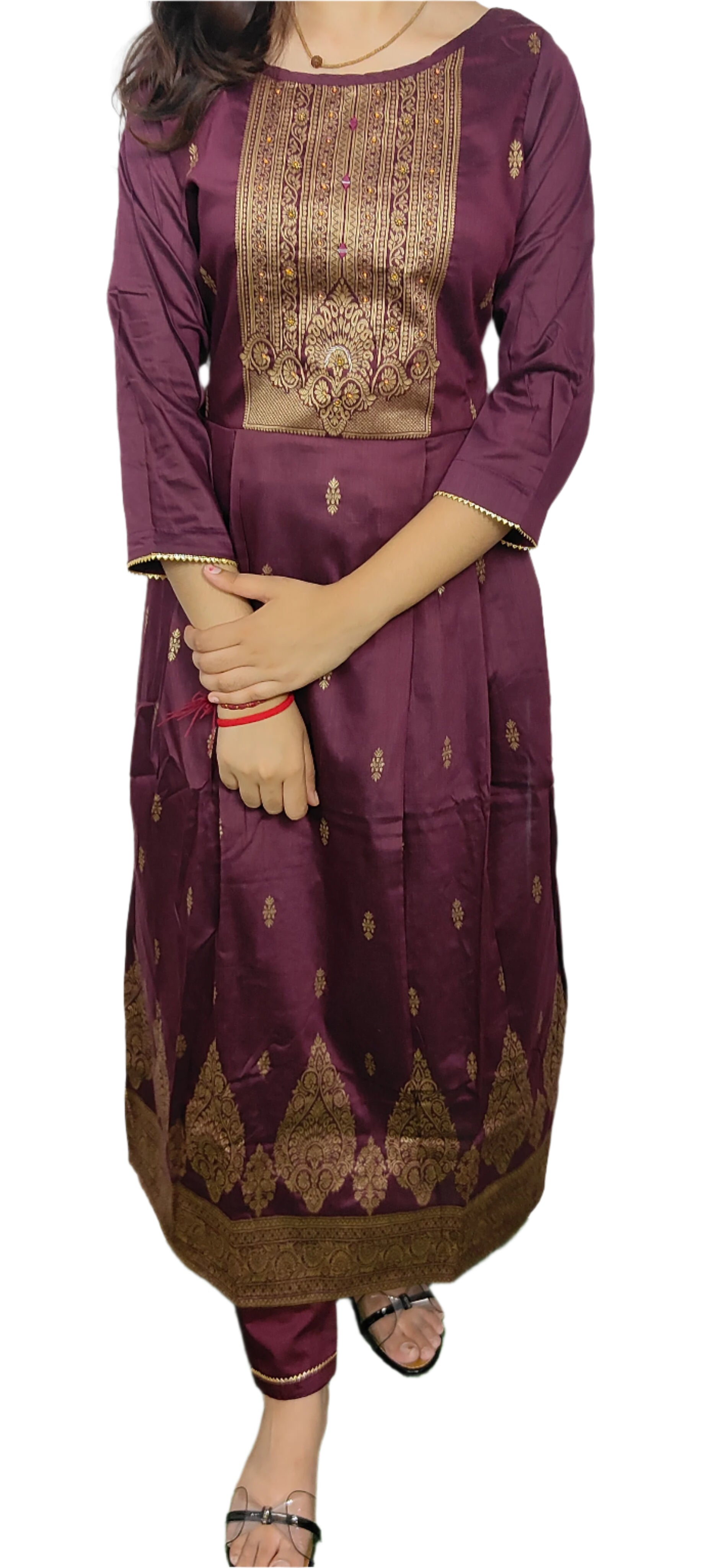 Maroon 3 Pice  kurta Set (Z055)