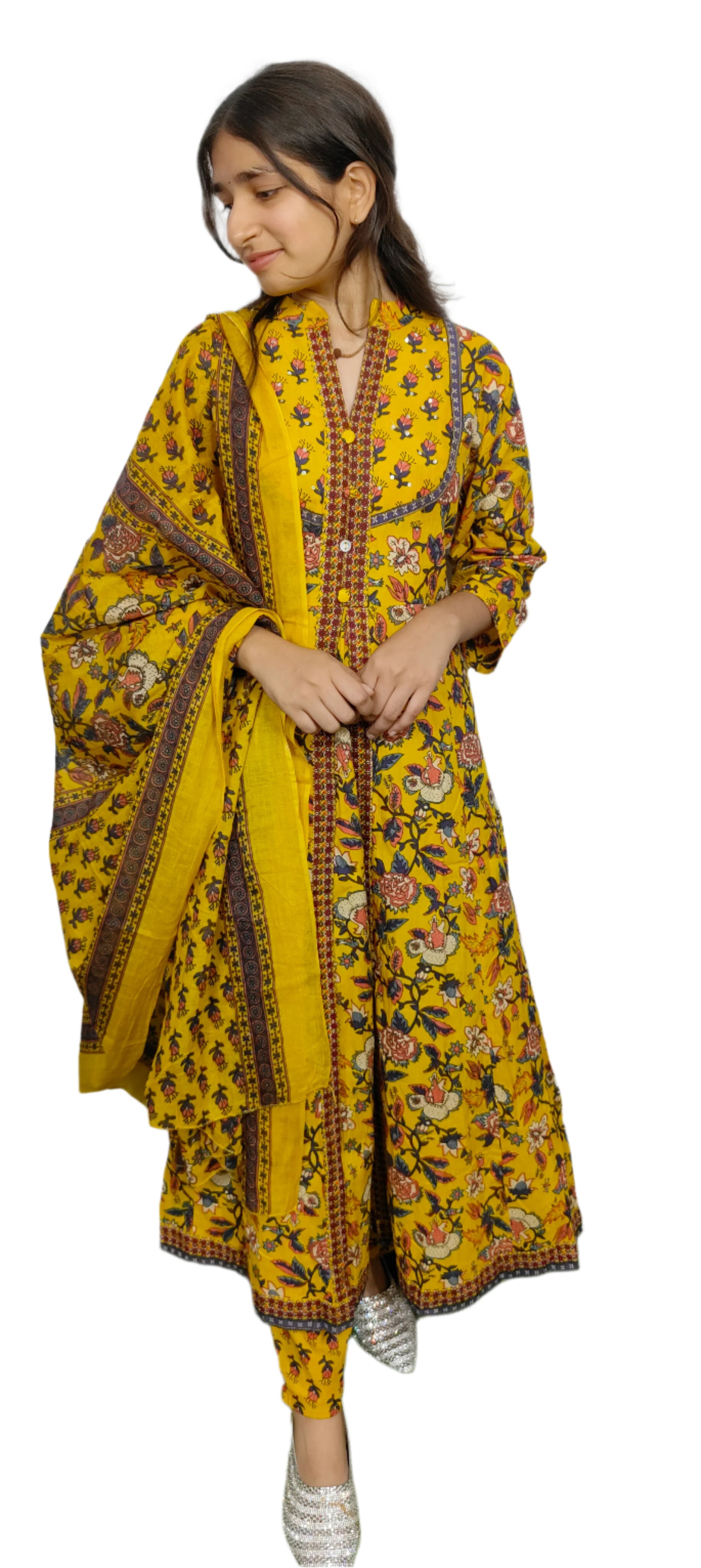 Yellow 3 piece  kurta Set (Z062)