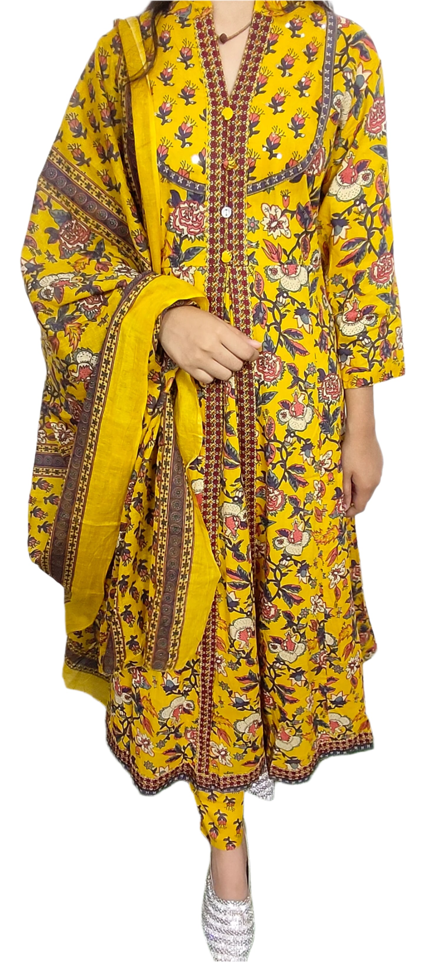 Yellow 3 piece  kurta Set (Z062)
