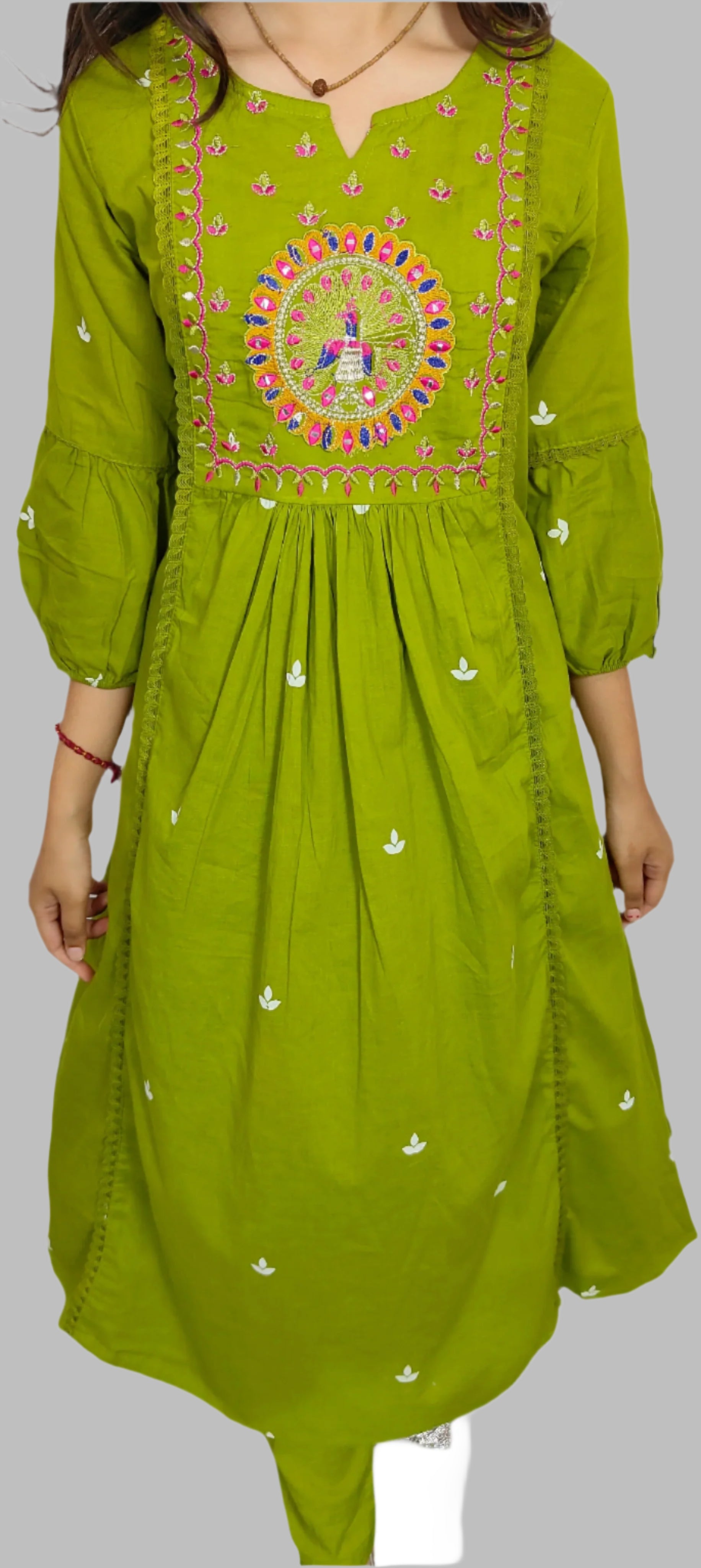 printed Green  Anarkali suit (Z061)