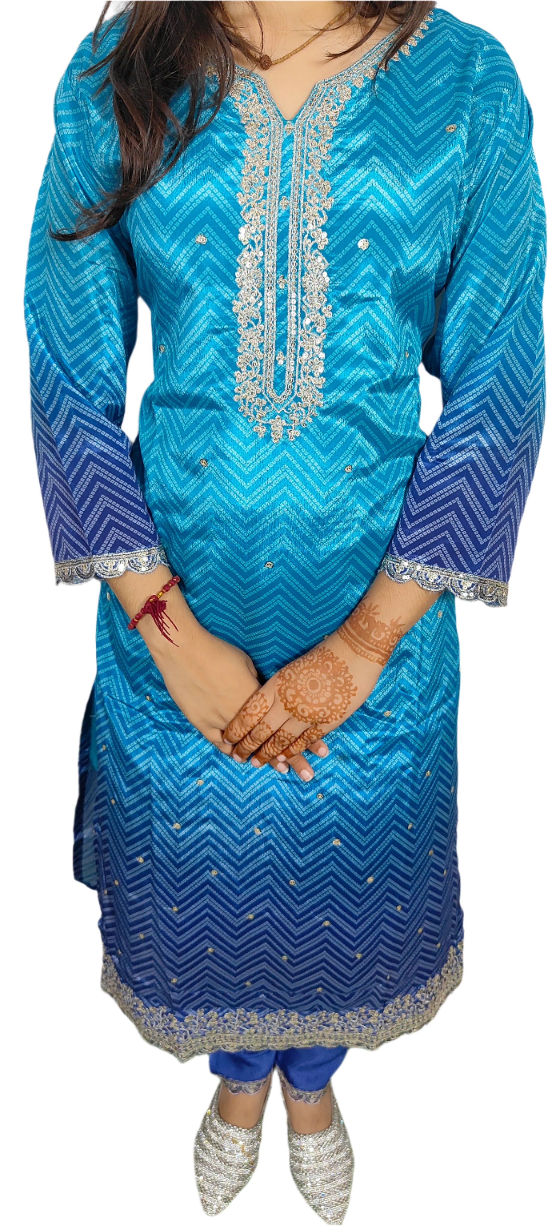 Royal Blue 3 piece  Kurta Set (Z072)