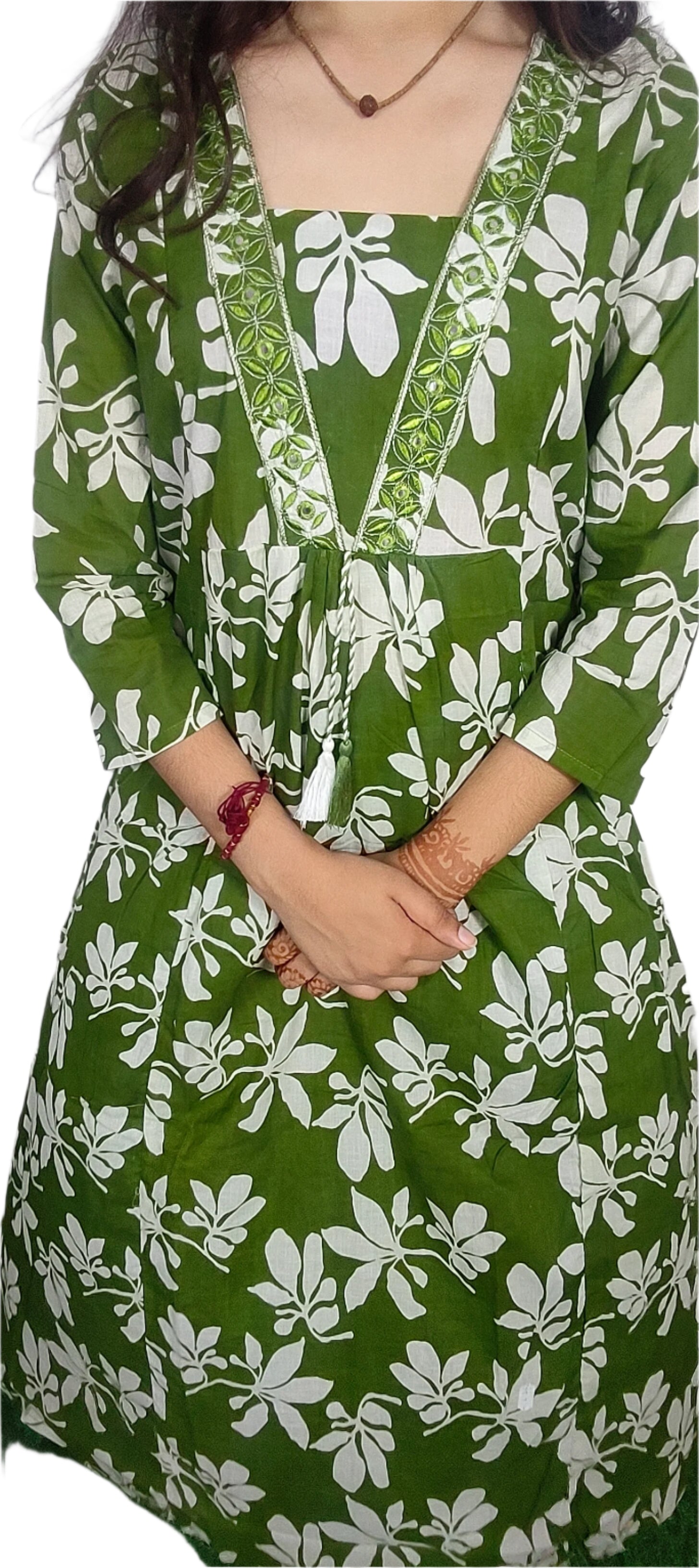 Leaf Green 3 piece  Kurta Set (Z074)