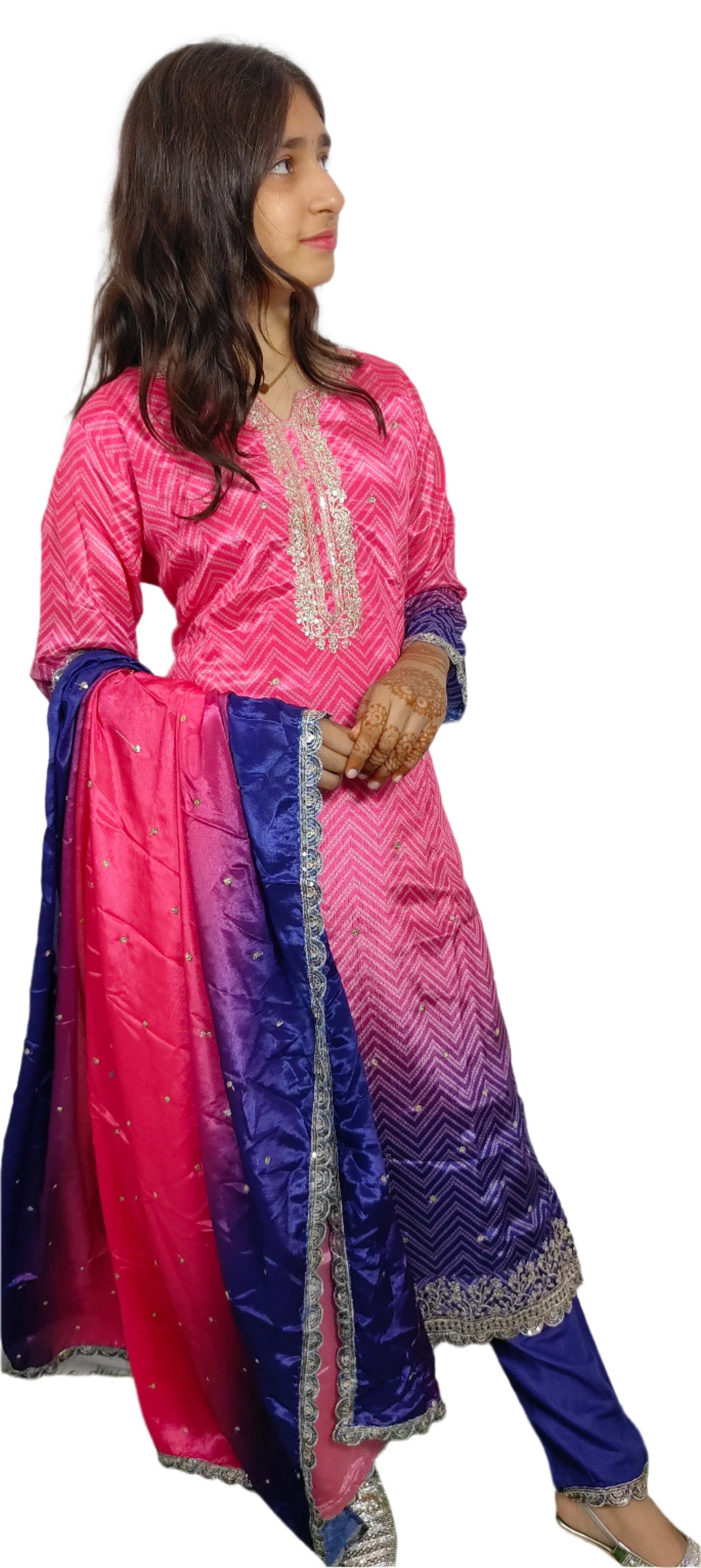 Pink 3 piece Kurta Set (Z076)