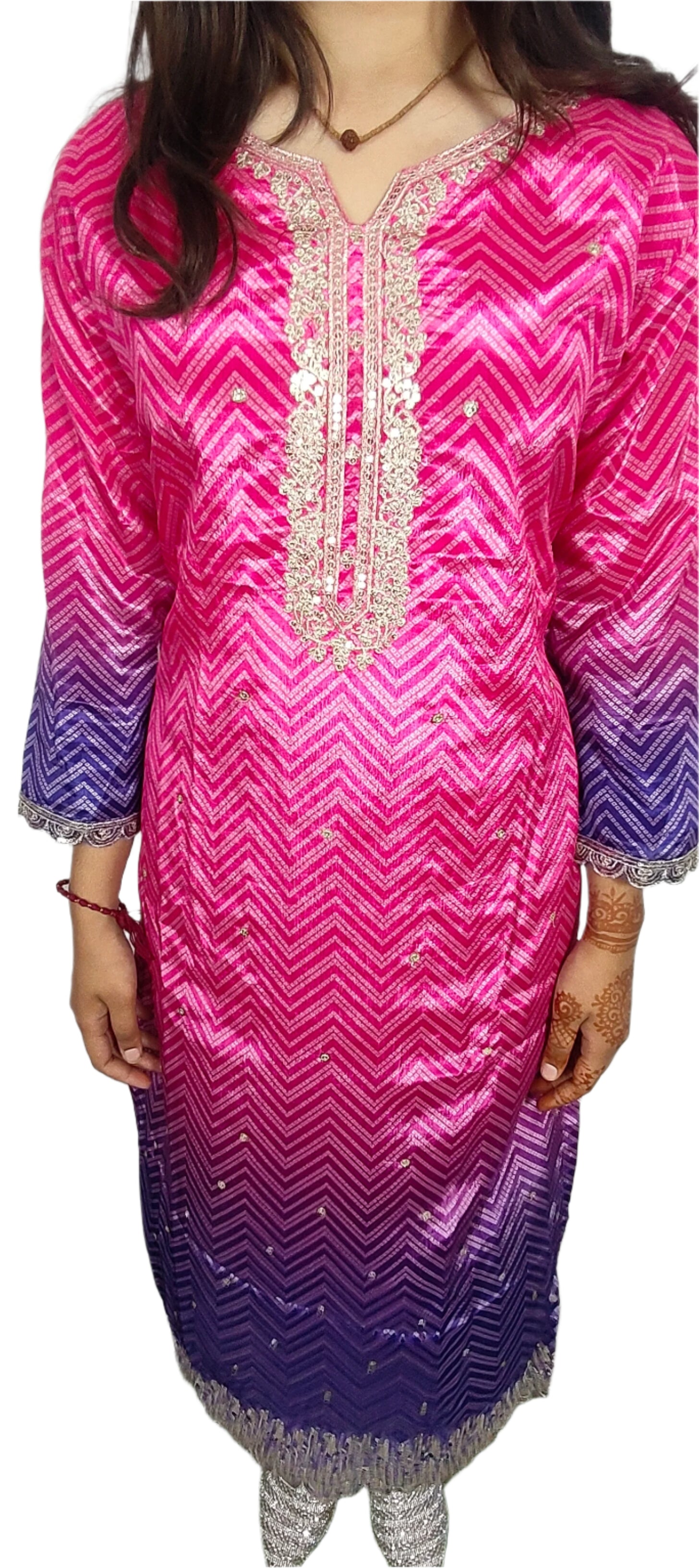 Pink 3 piece Kurta Set (Z076)