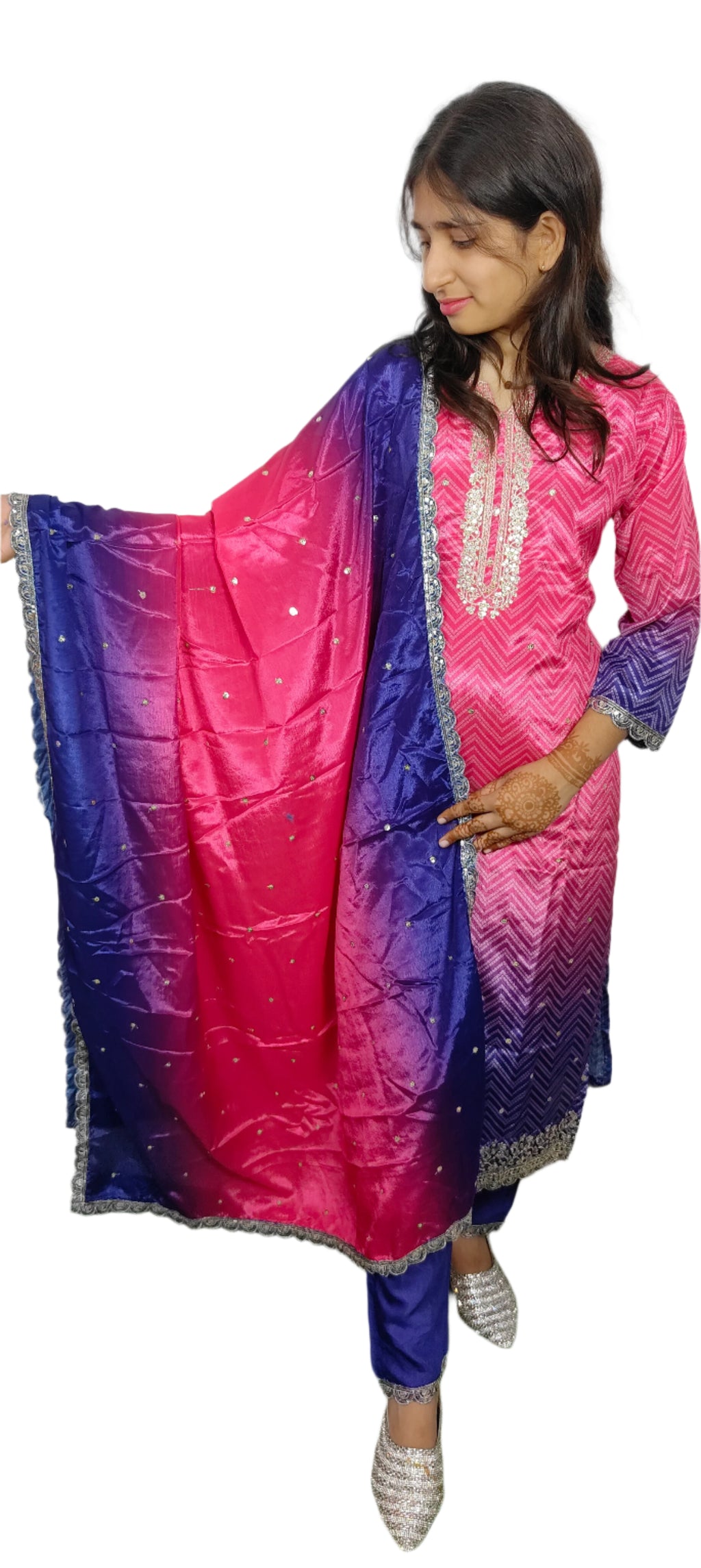 Pink 3 piece Kurta Set (Z076)