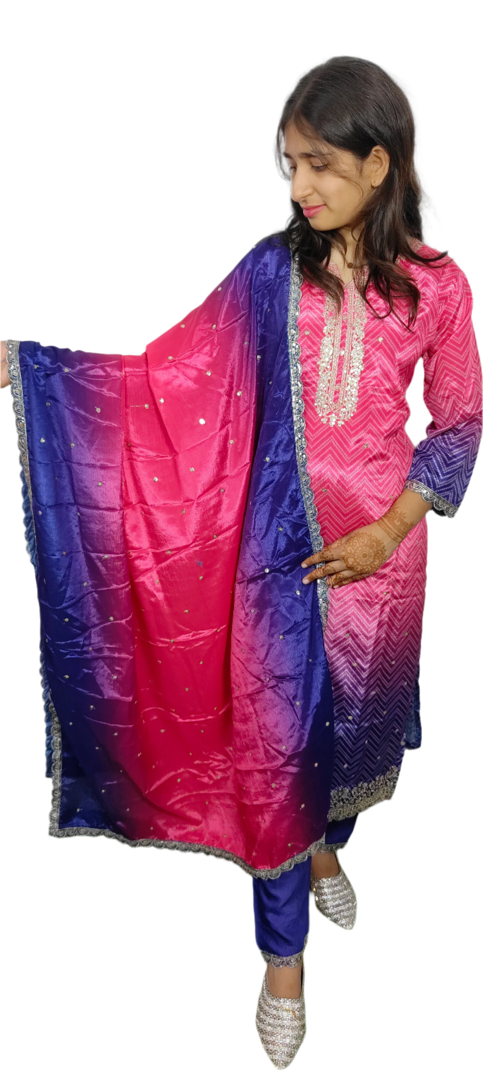 Pink 3 piece Kurta Set (Z076)