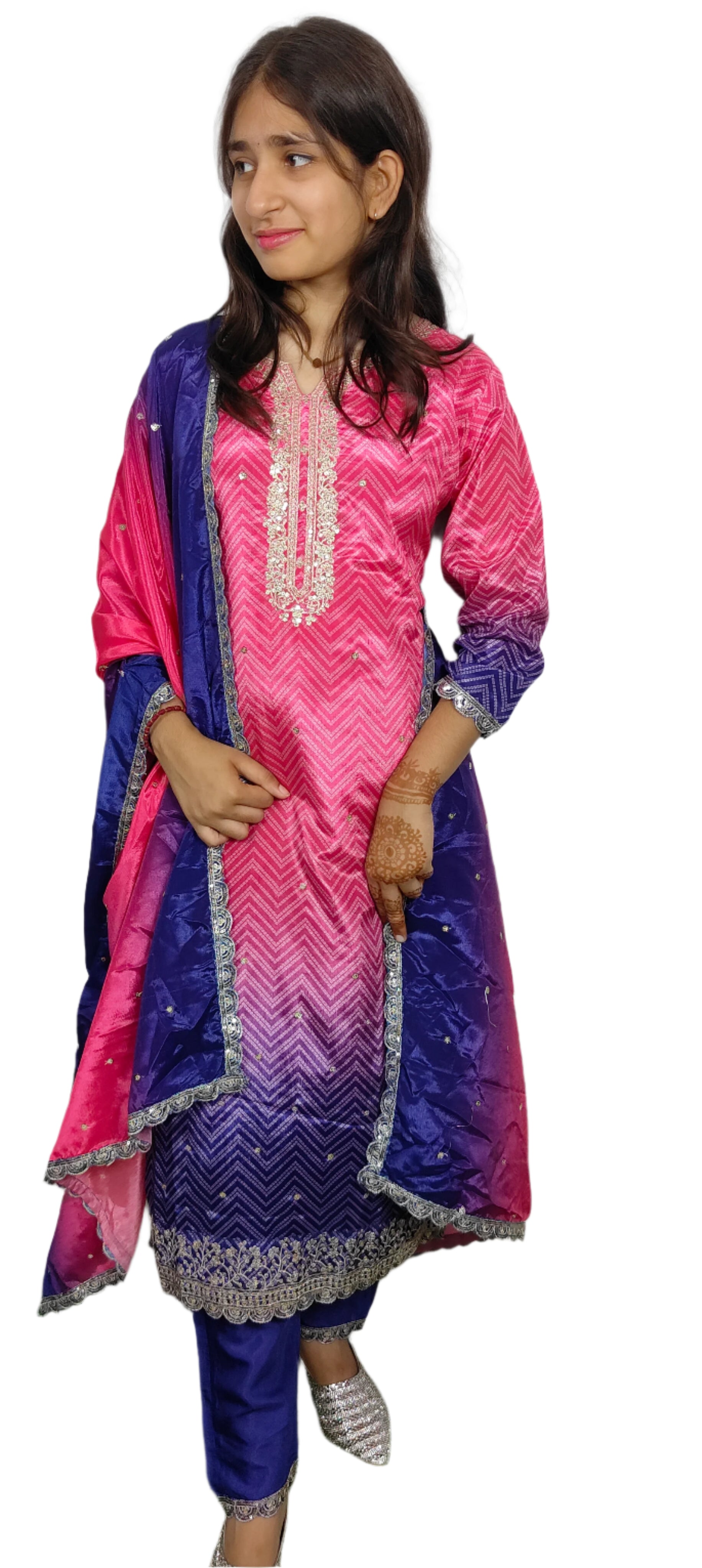 Pink 3 piece Kurta Set (Z076)
