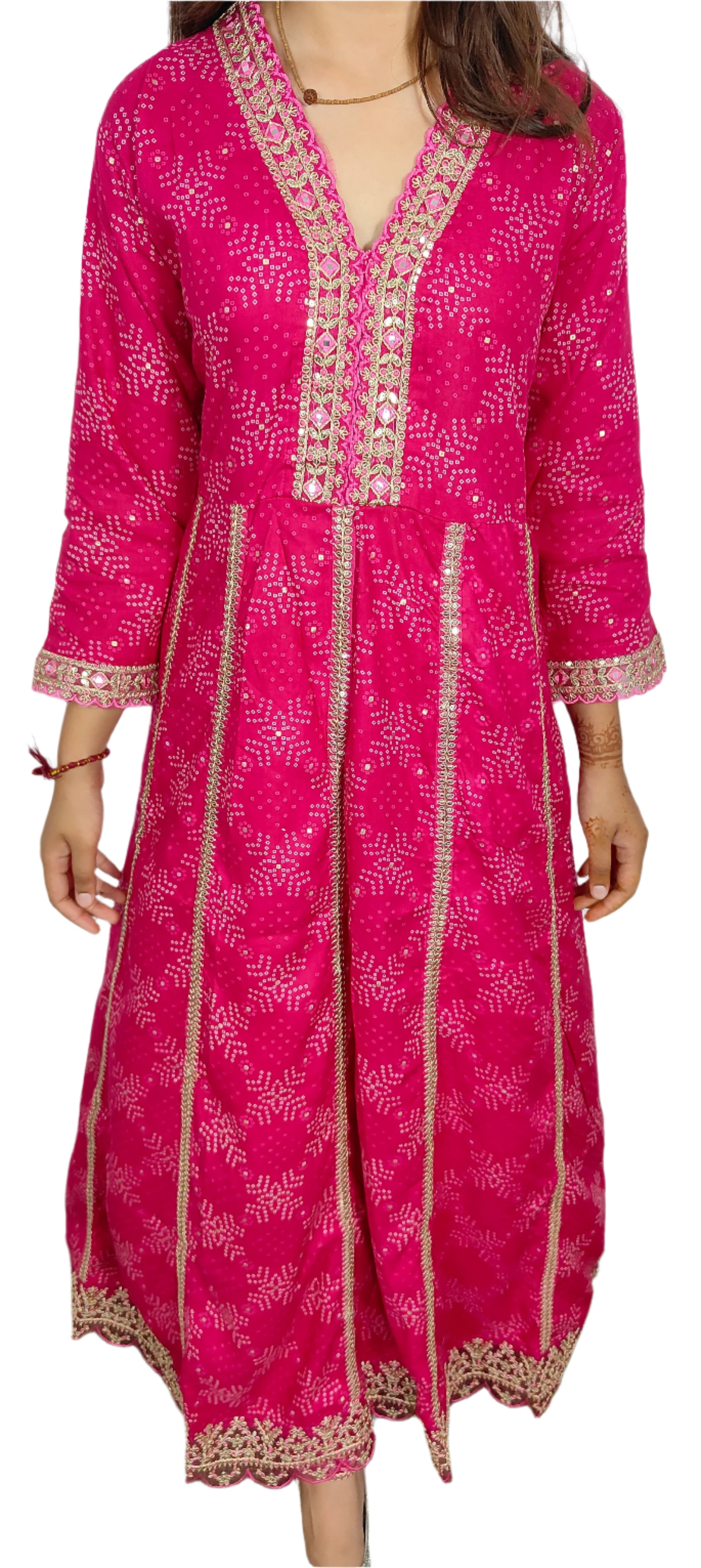 Bright Pink 3 piece Kurta Set (Z083)