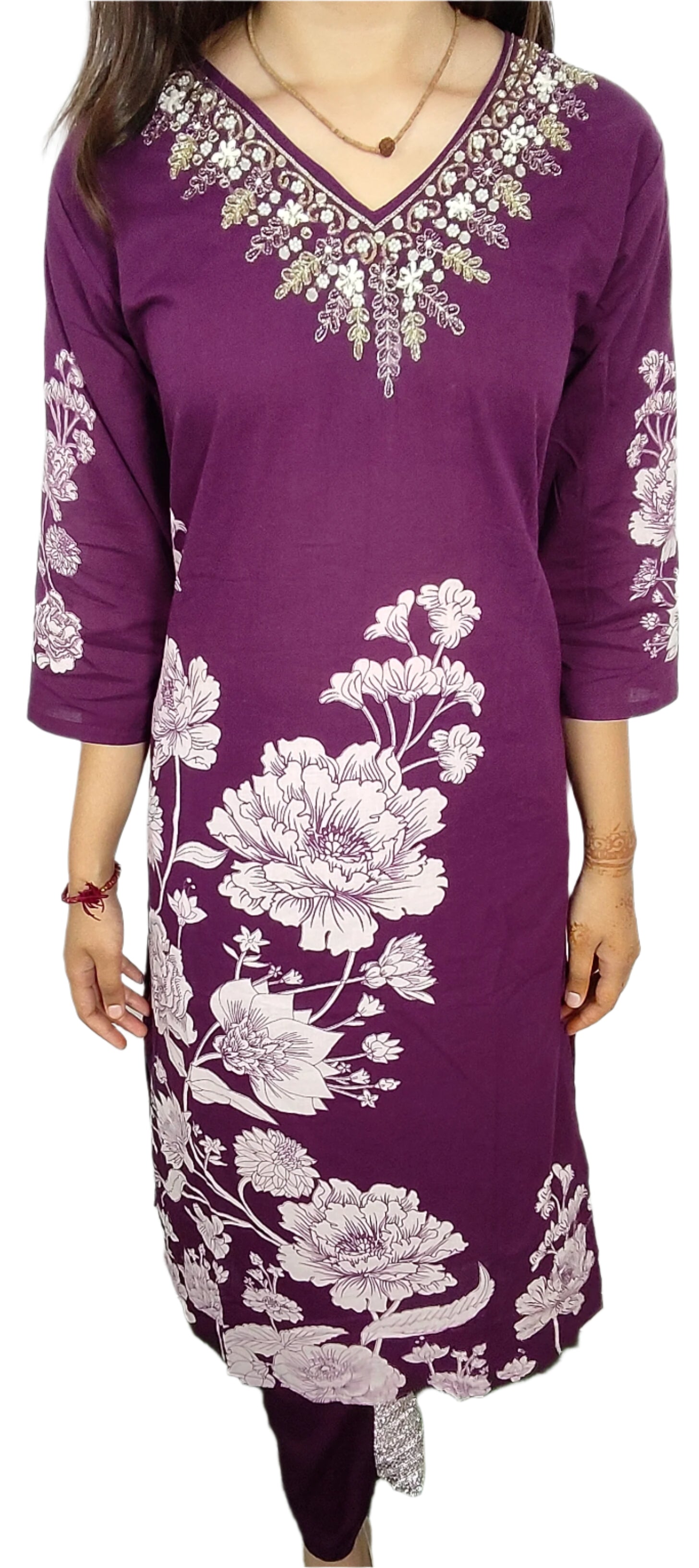 Dark Purple 3 piece  Kurta Set (Z085)