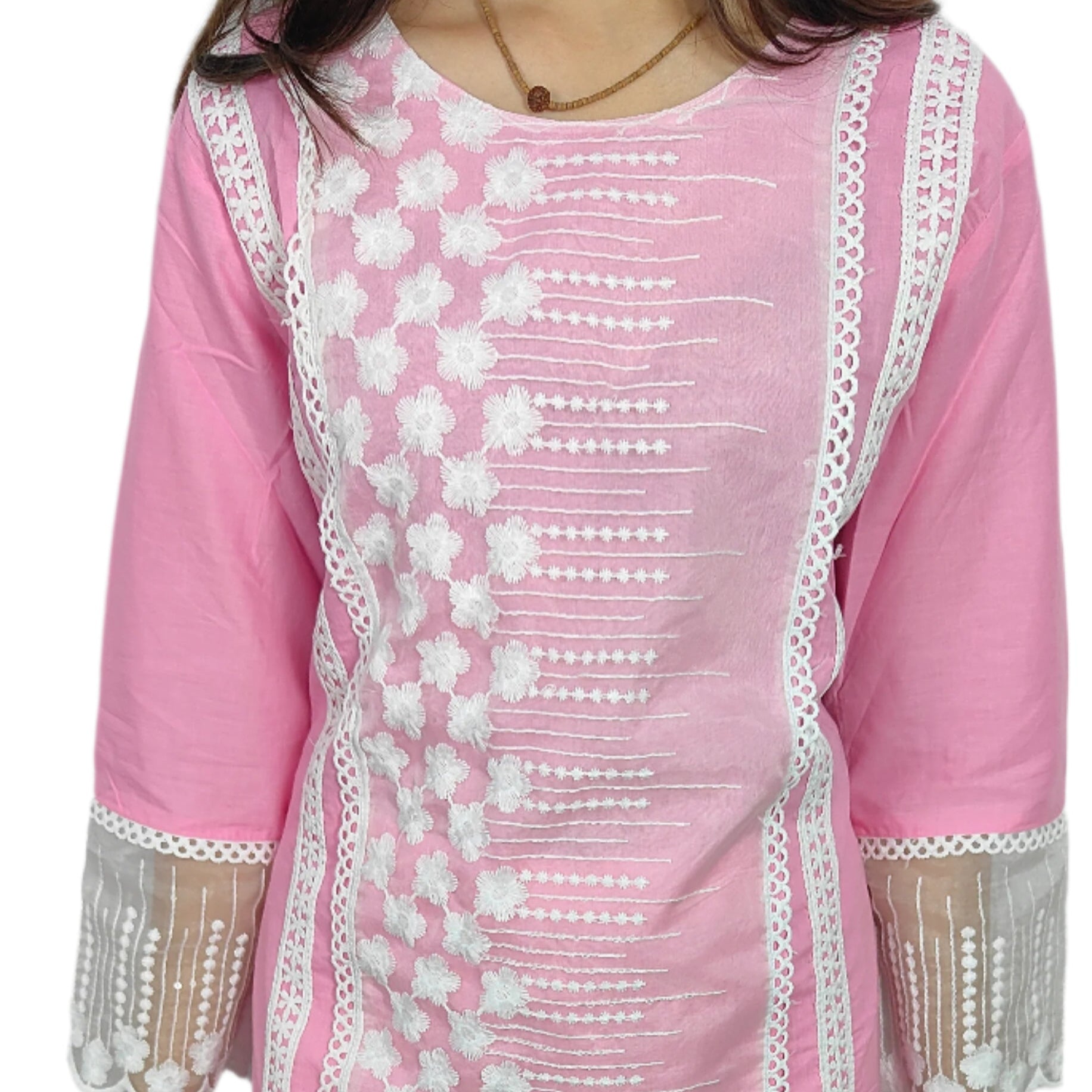 Pink Embroidered 3 piece Kurta Set (Z095)
