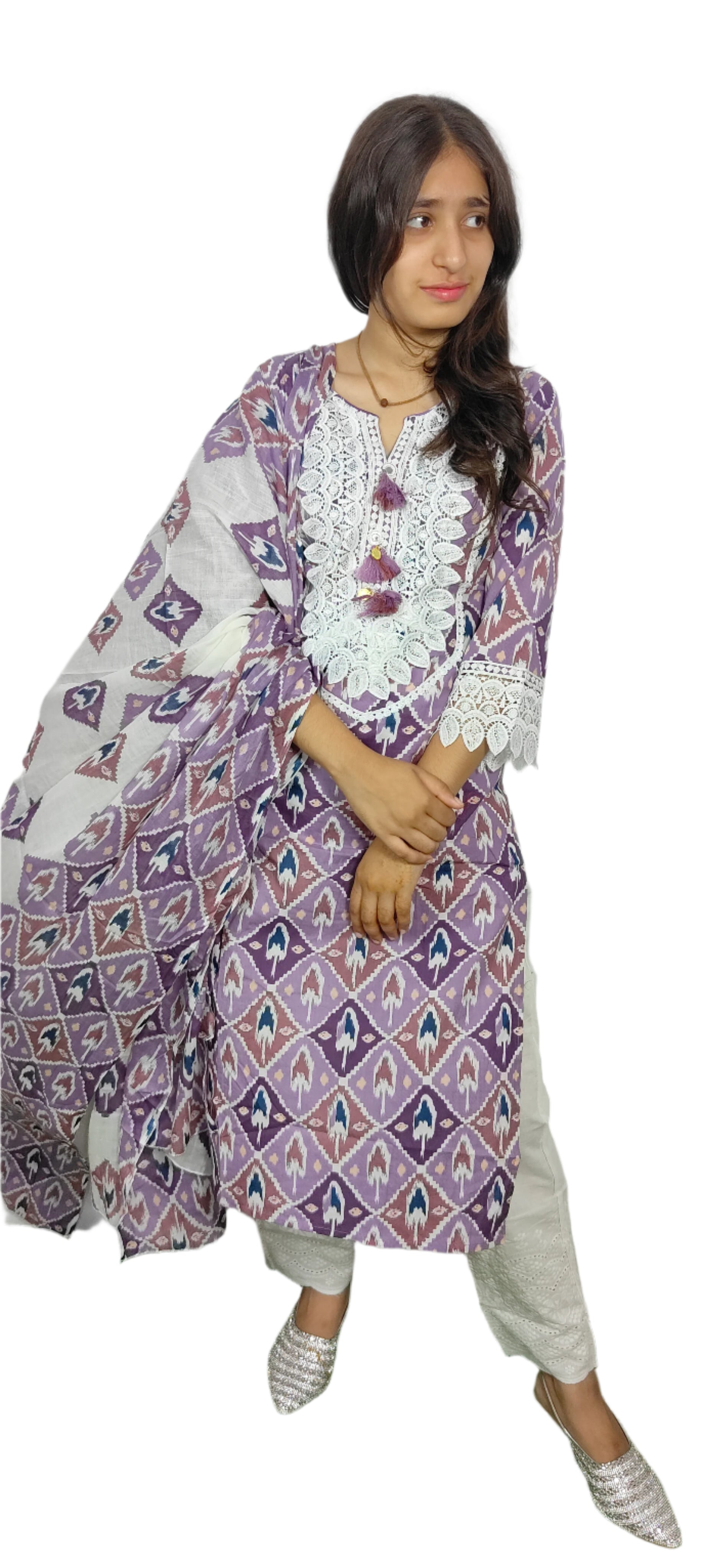 Purple 3 piece Kurta Set (Z096)