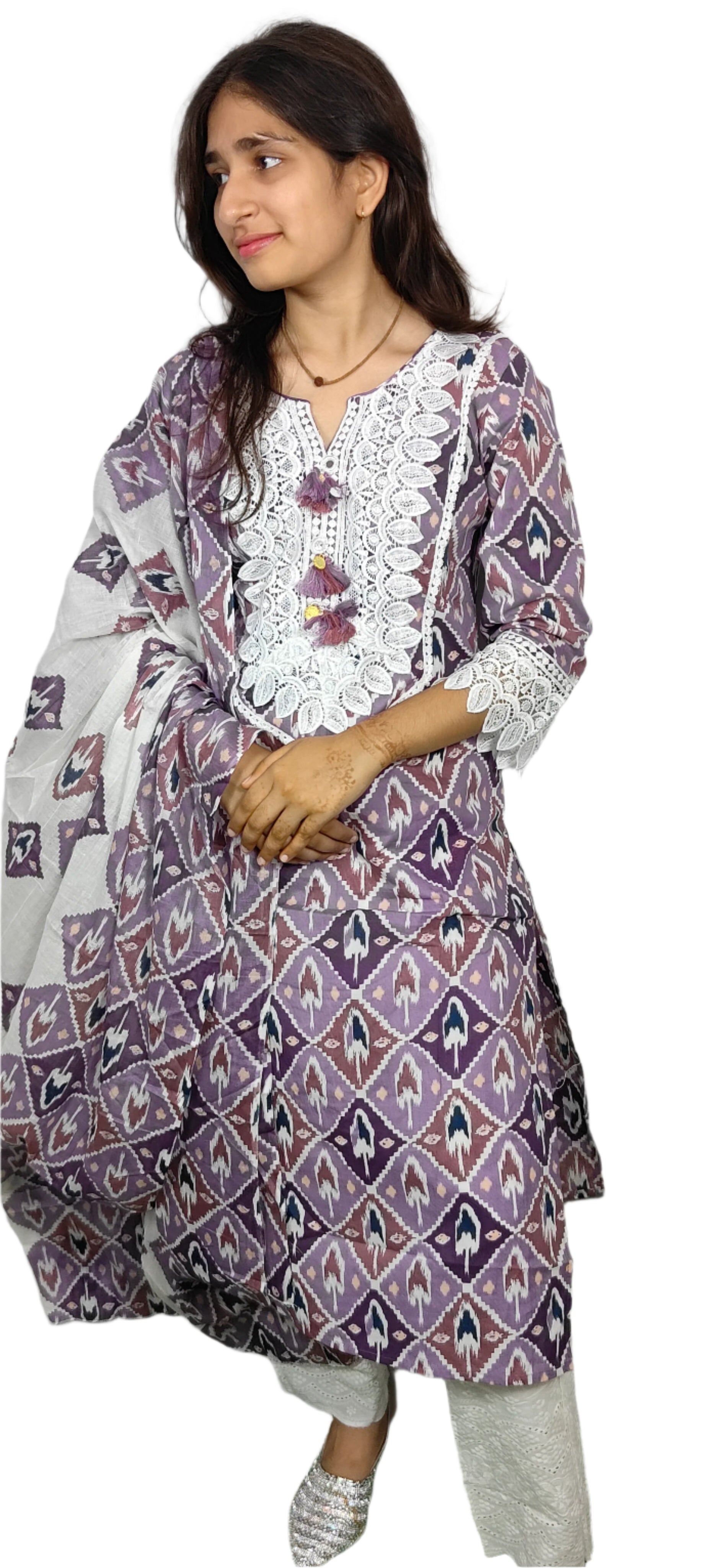 Purple 3 piece Kurta Set (Z096)