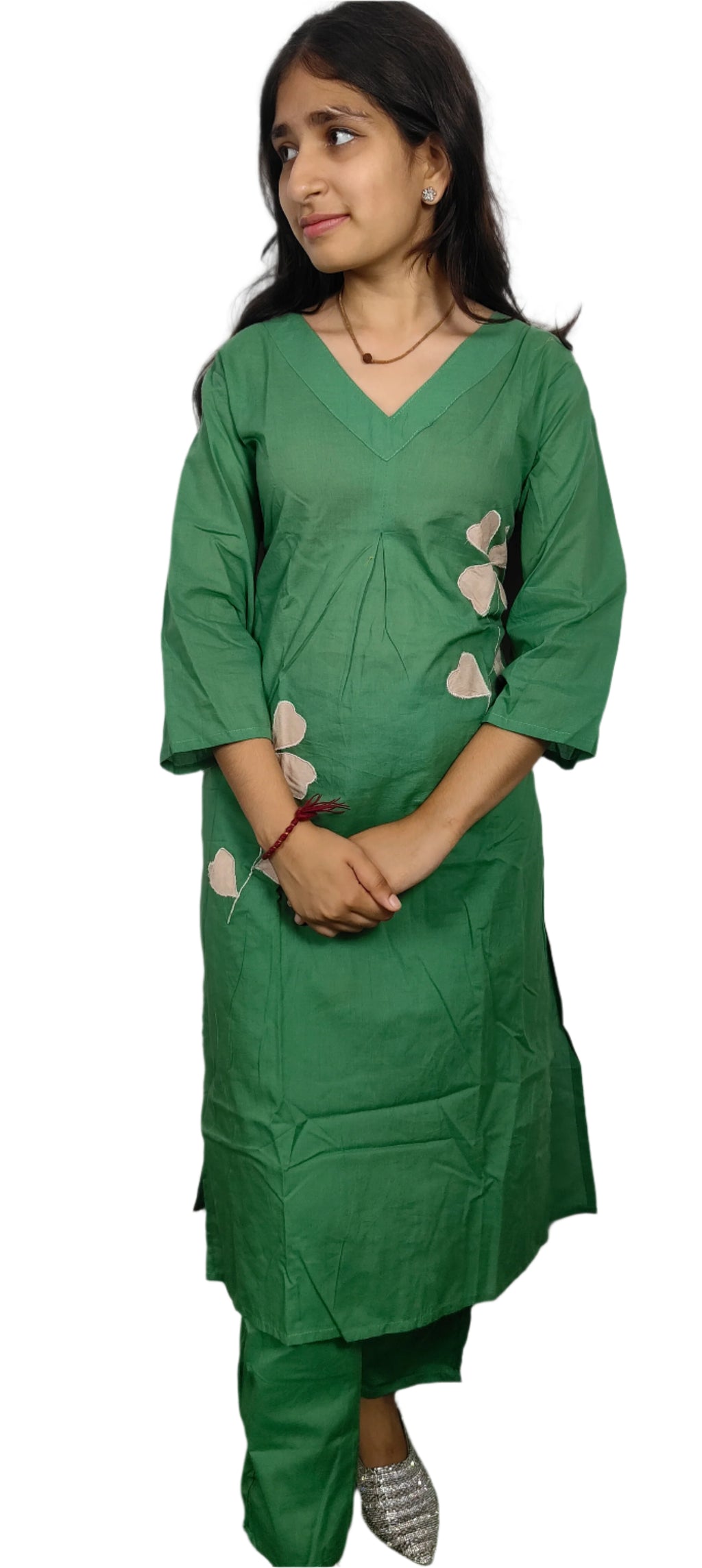 Green Kurta pants Set (Z097)