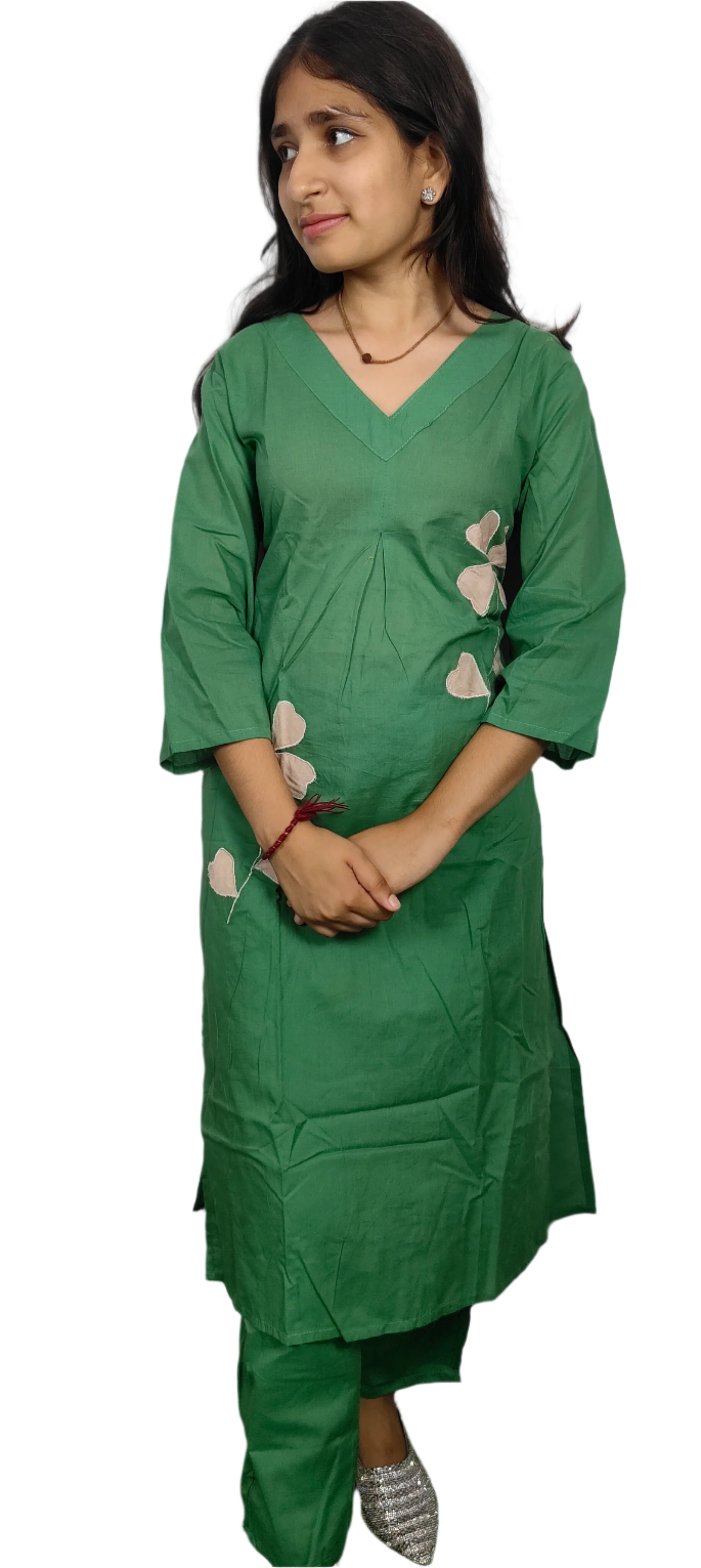 Green Kurta pants Set (Z097)