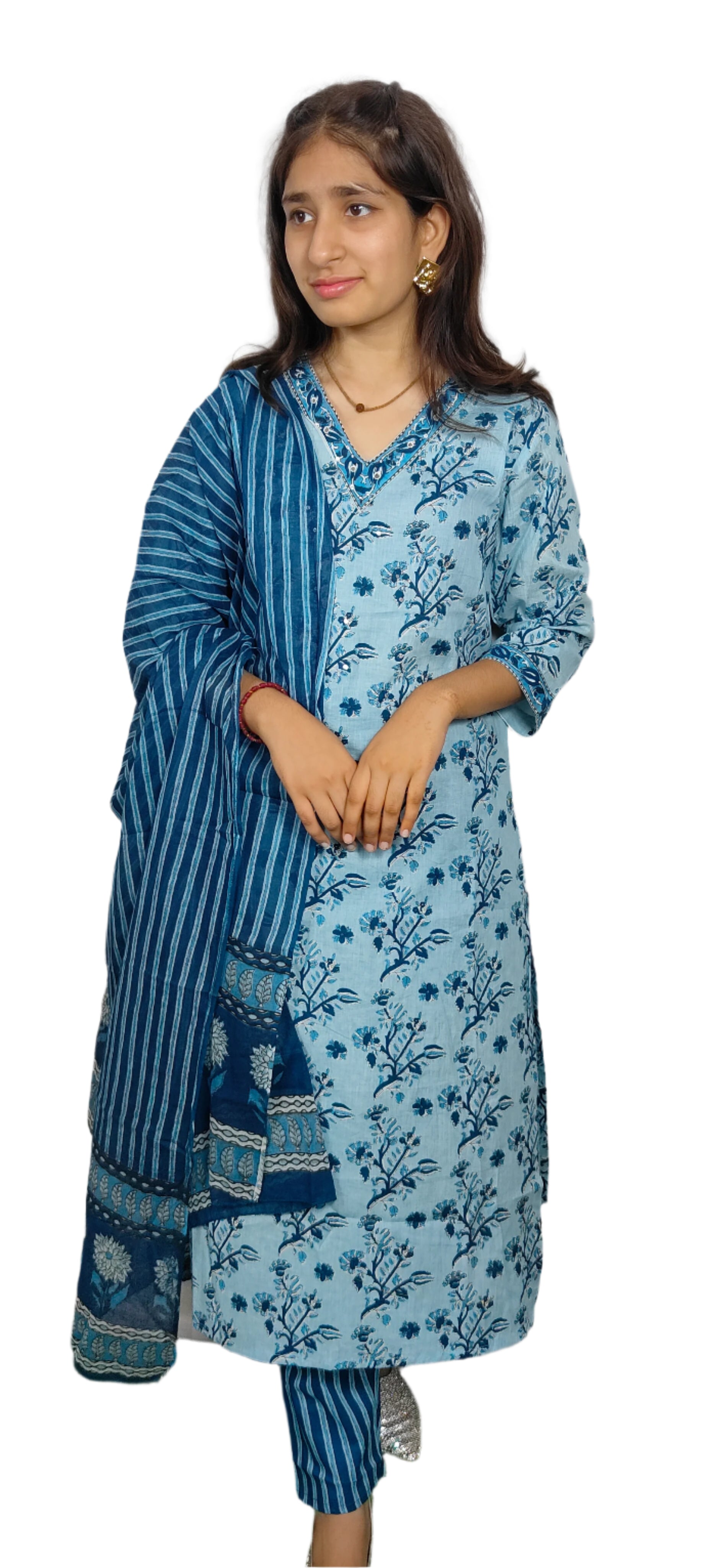 Sky Blue 3 piece Kurta Set (Z0102)