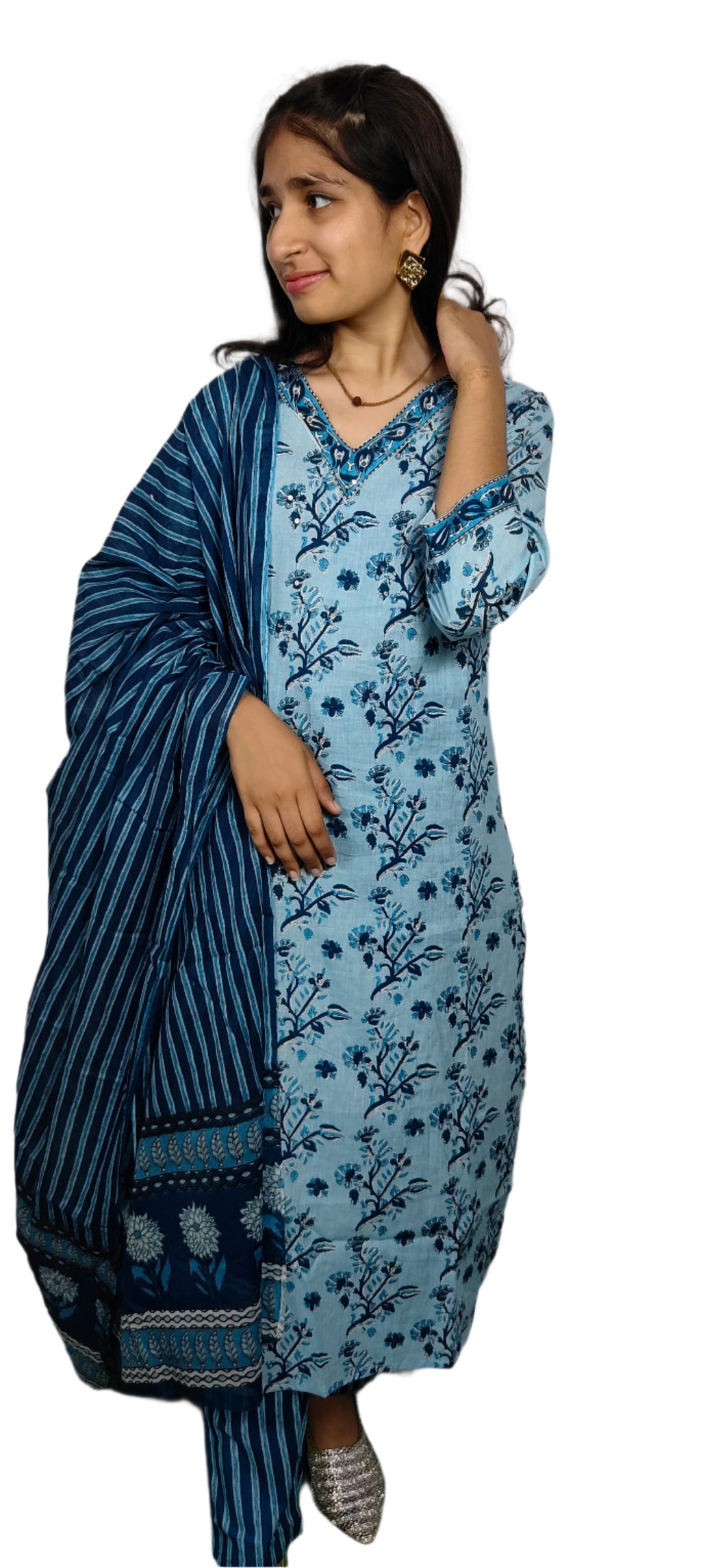 Sky Blue 3 piece Kurta Set (Z0102)