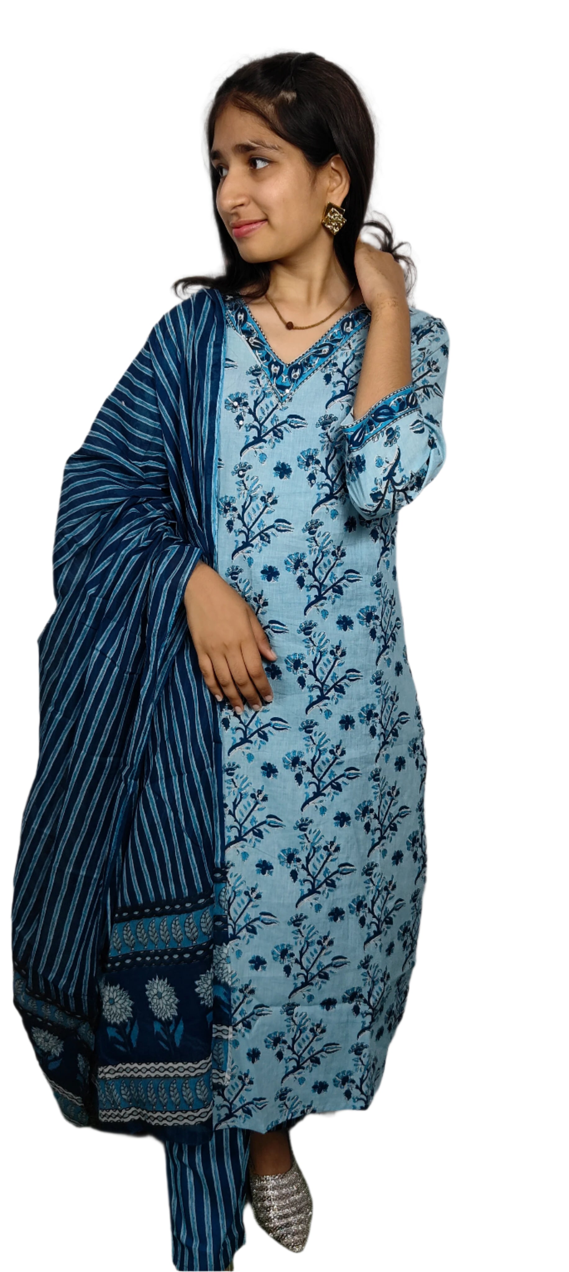 Sky Blue 3 piece Kurta Set (Z0102)