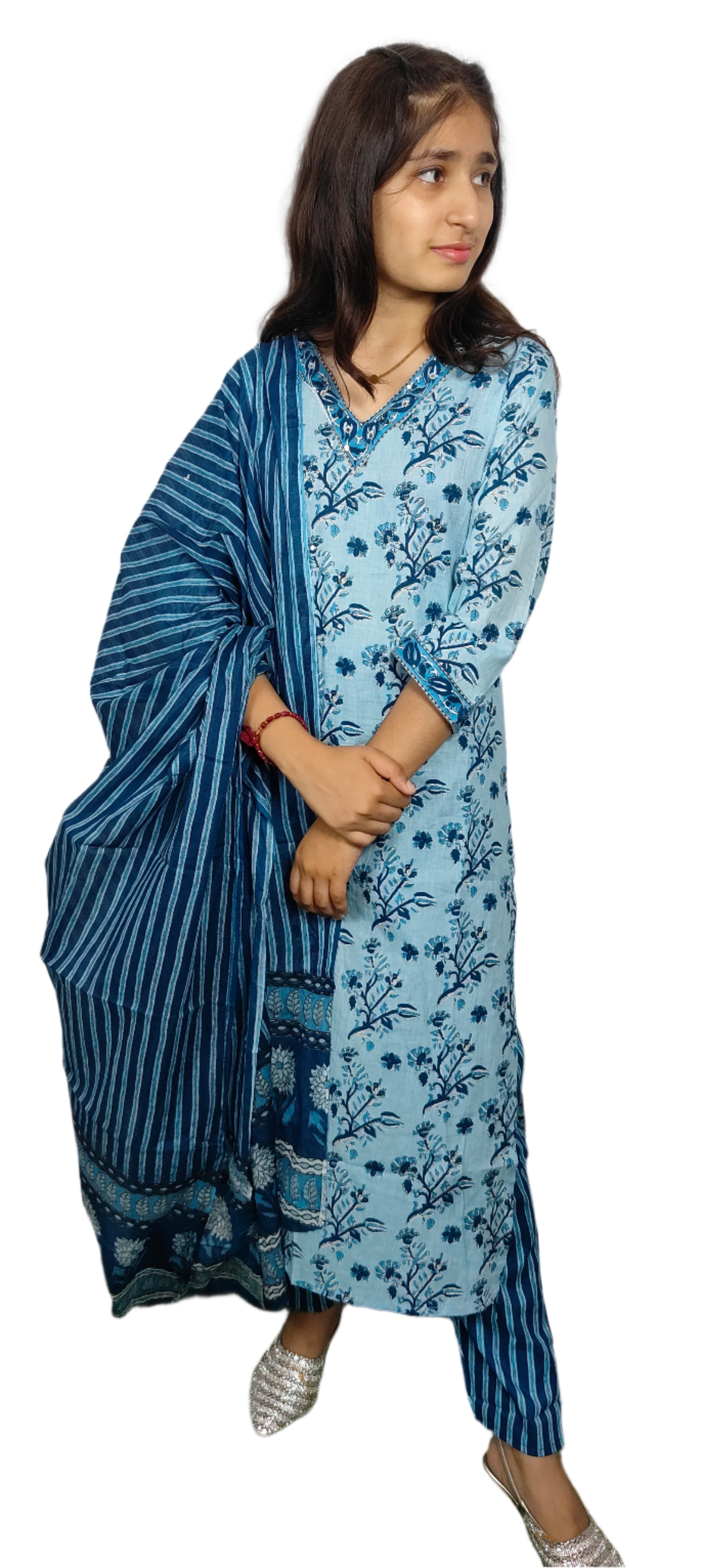 Sky Blue 3 piece Kurta Set (Z0102)