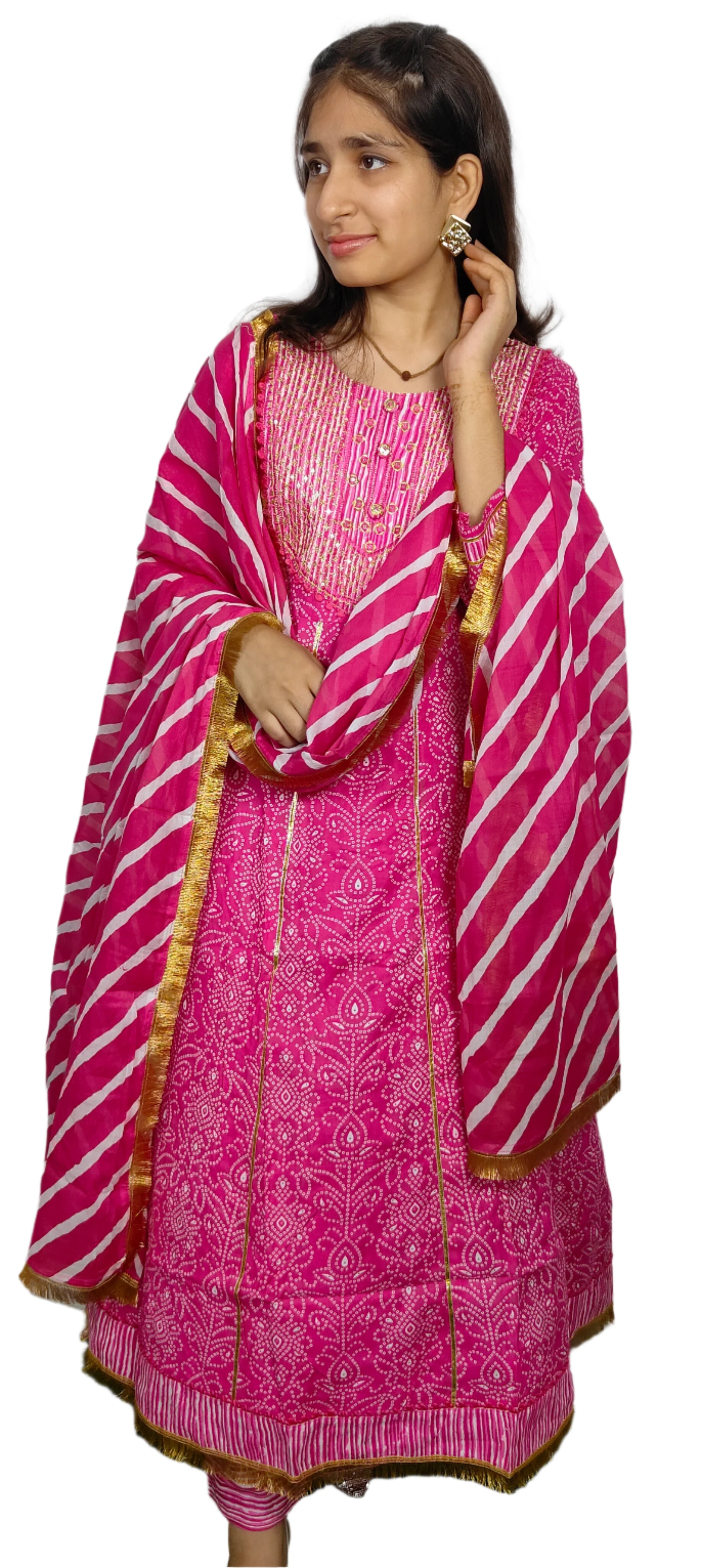 Pink colour 3 piece Kurta Set (Z0103)