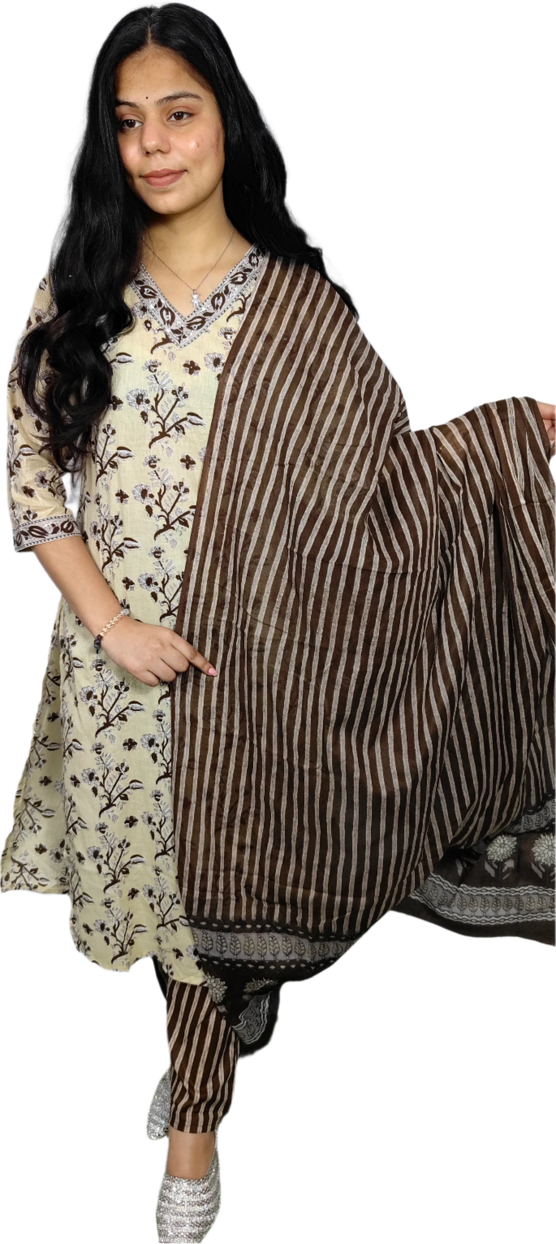 Brown Colour 3 piece Kurta Set (Z0104)