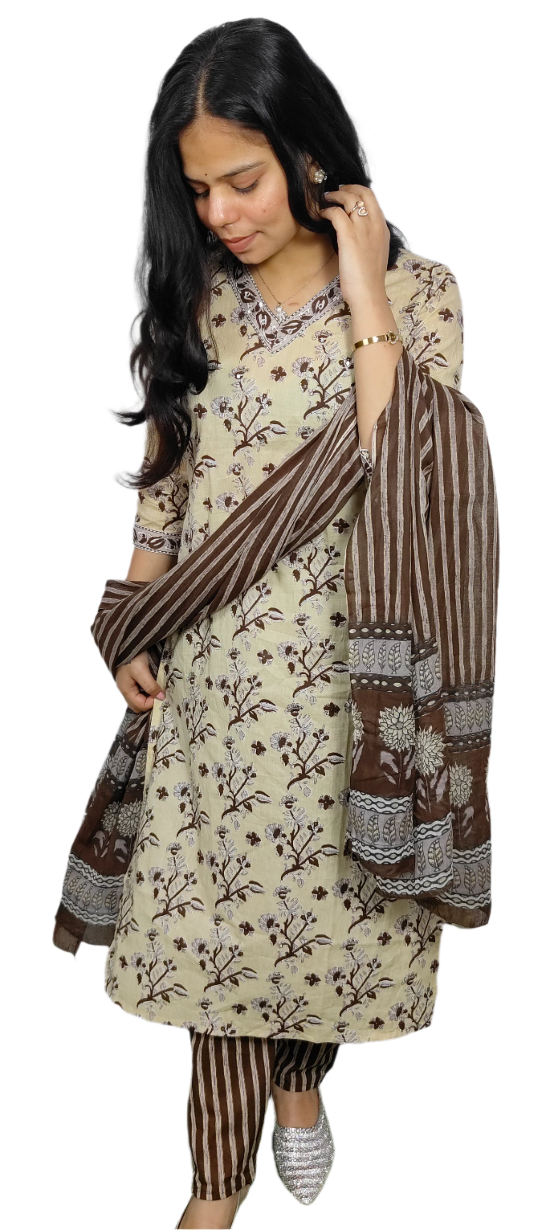 Brown Colour 3 piece Kurta Set (Z0104)