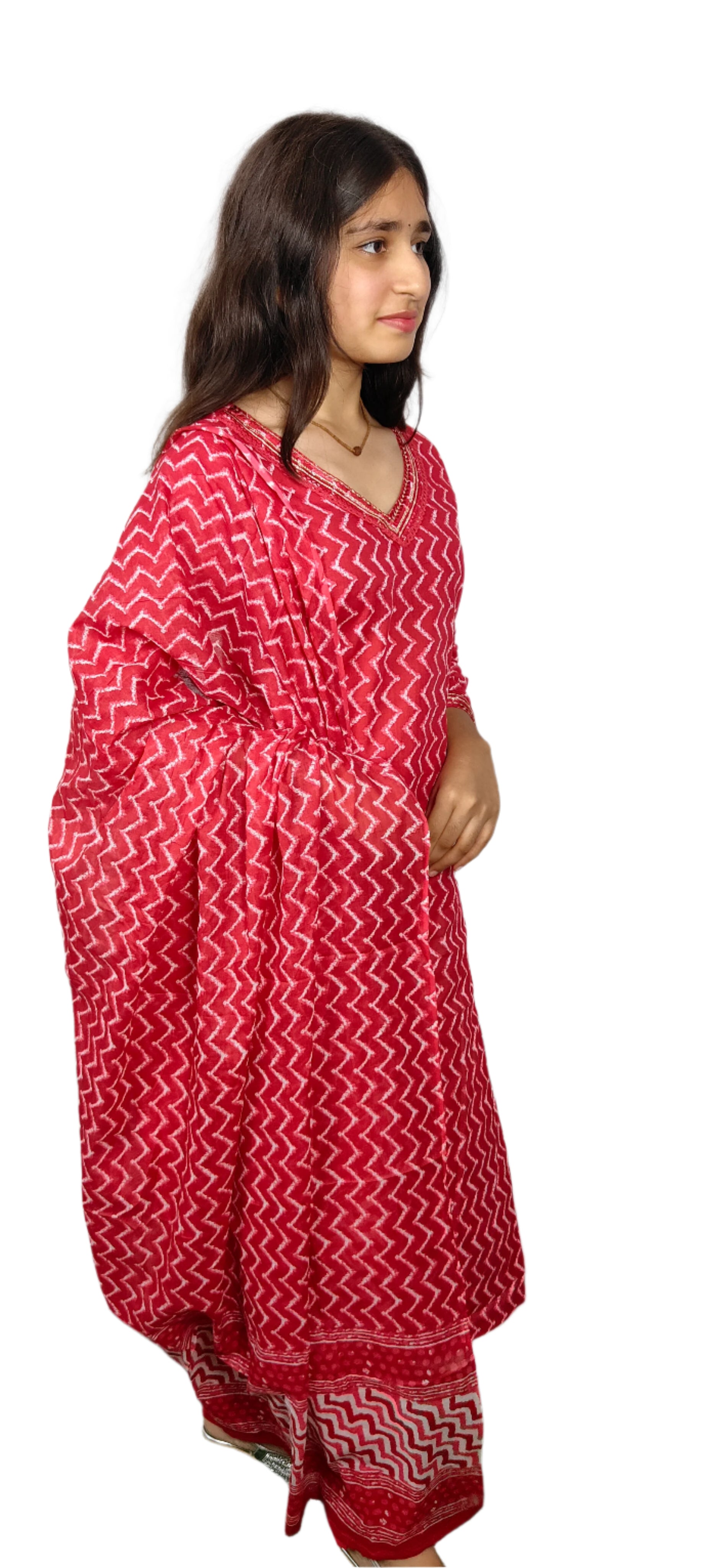 Red  3 piece Kurta Set (Z0106)