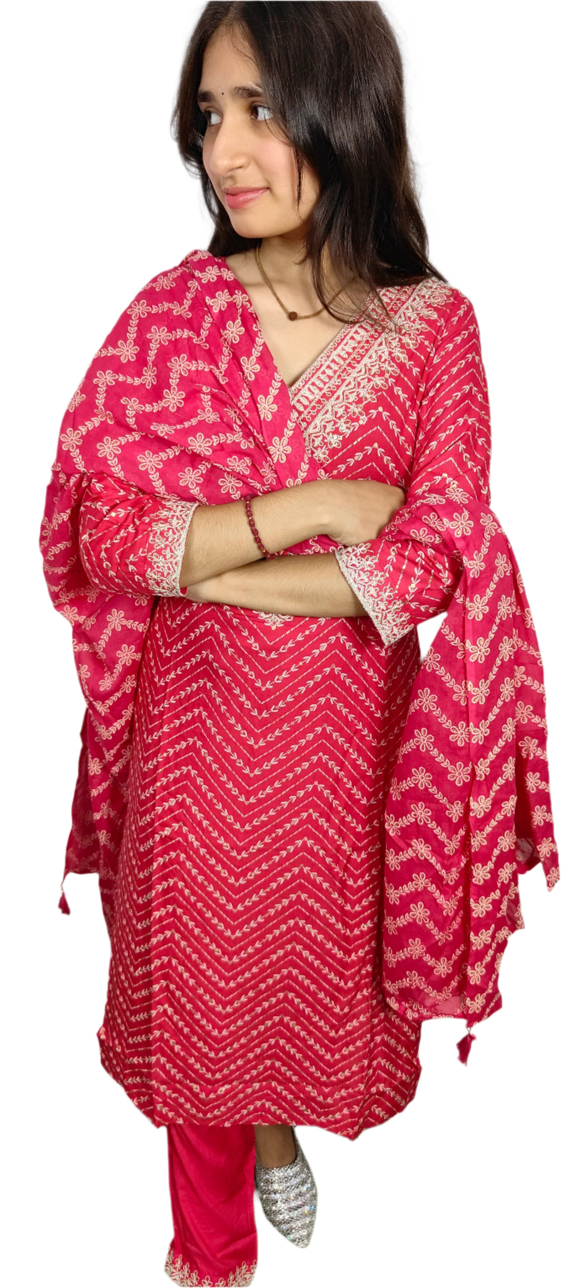 Pink 3 Pice Kurta Set (Z0107)