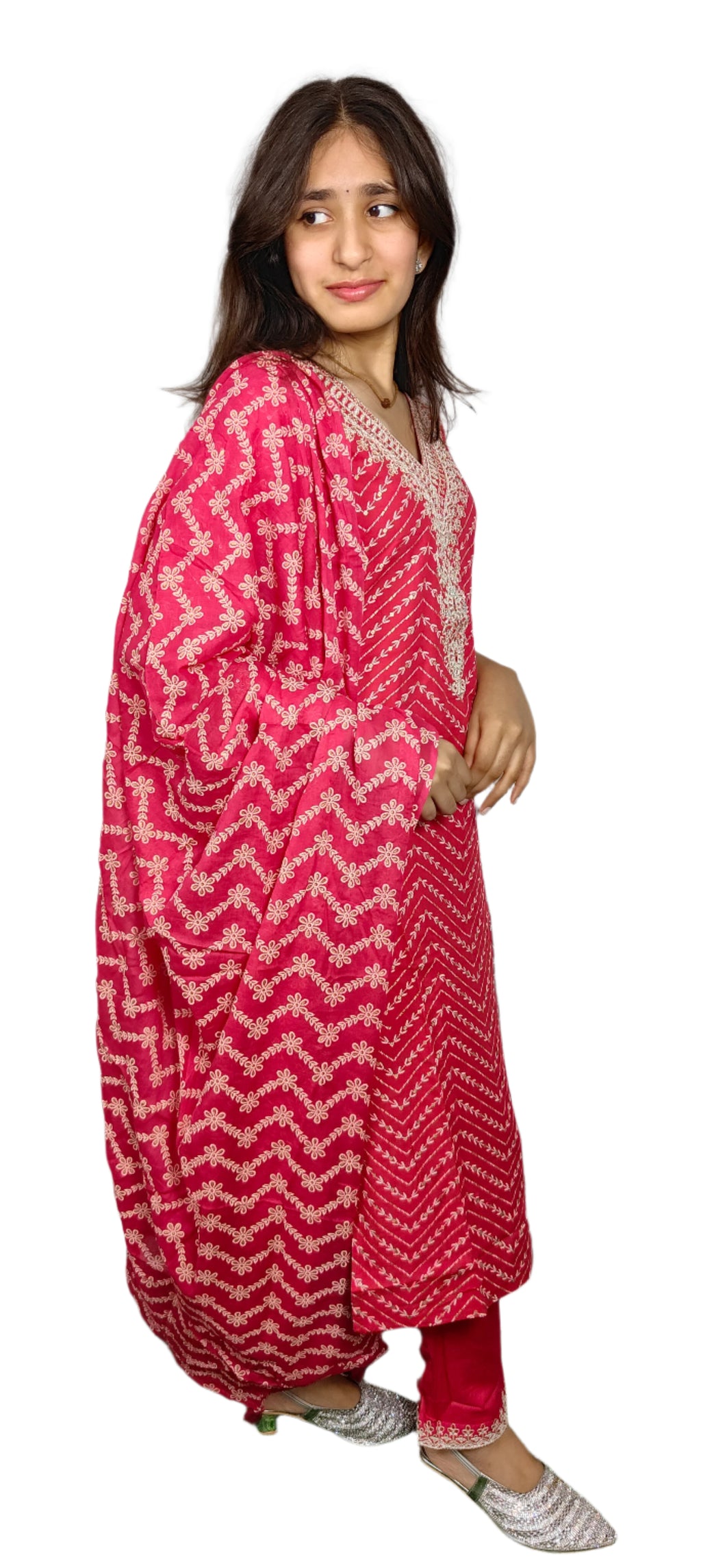 Pink 3 Pice Kurta Set (Z0107)