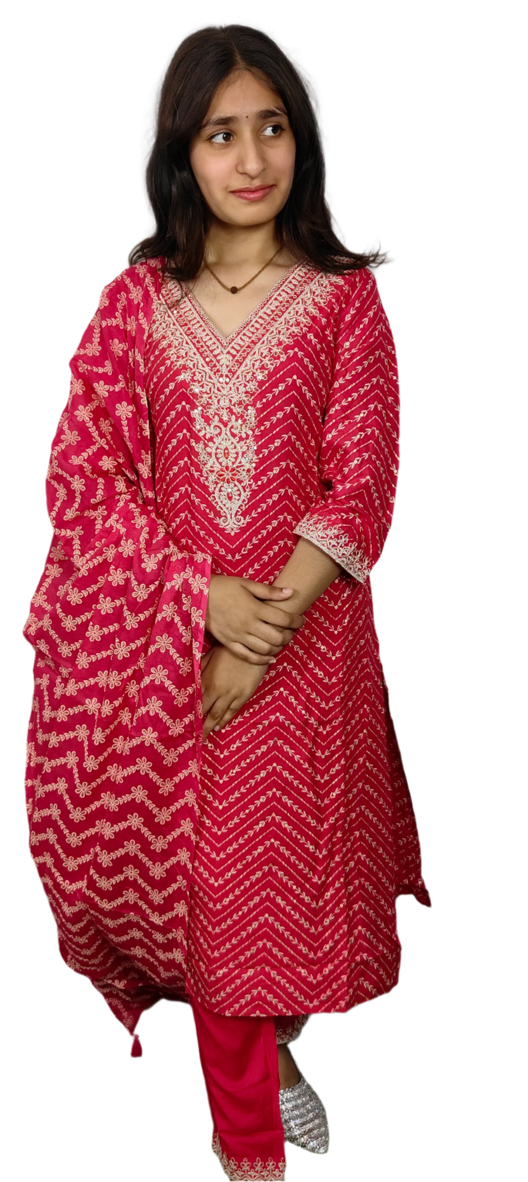 Pink 3 Pice Kurta Set (Z0107)