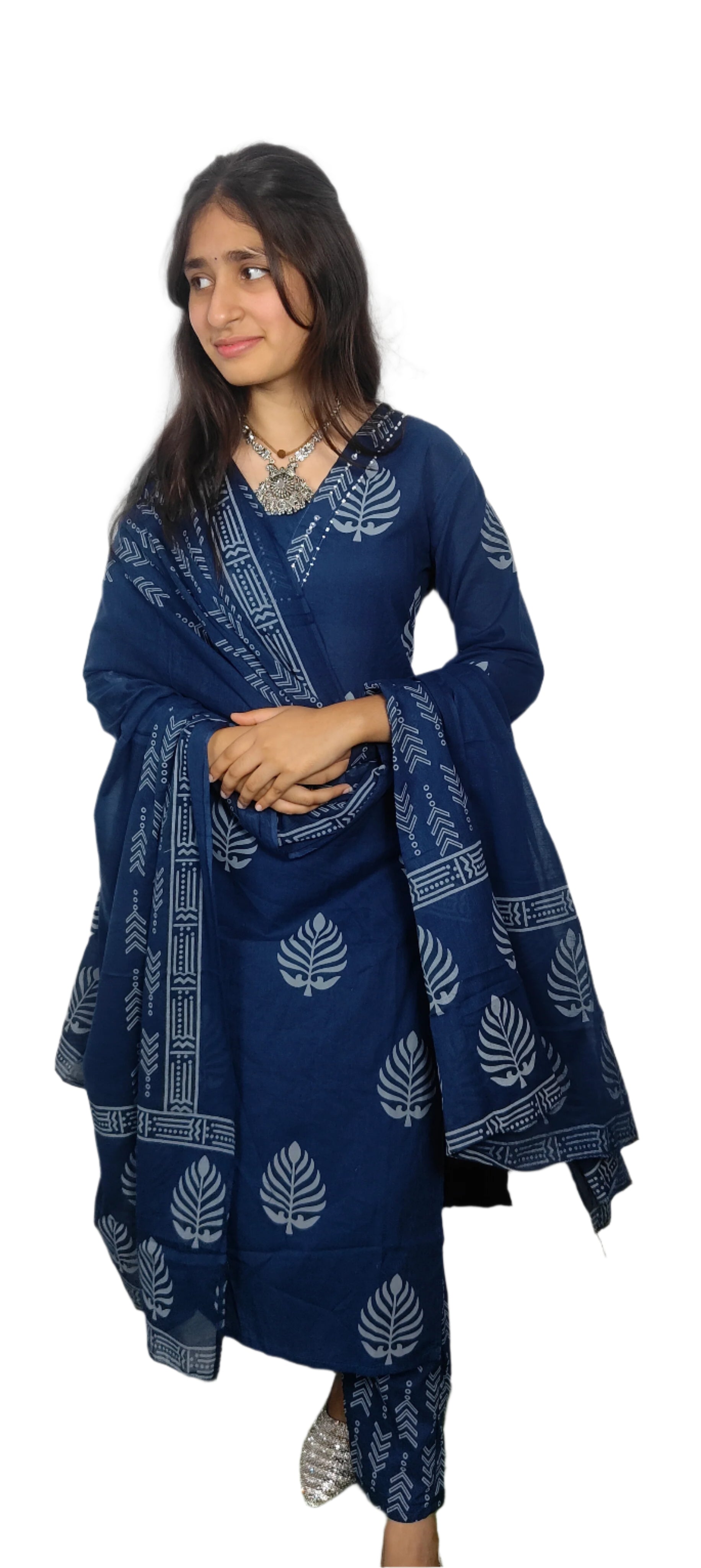 Blue 3 Pice Kurta Set (Z0108)