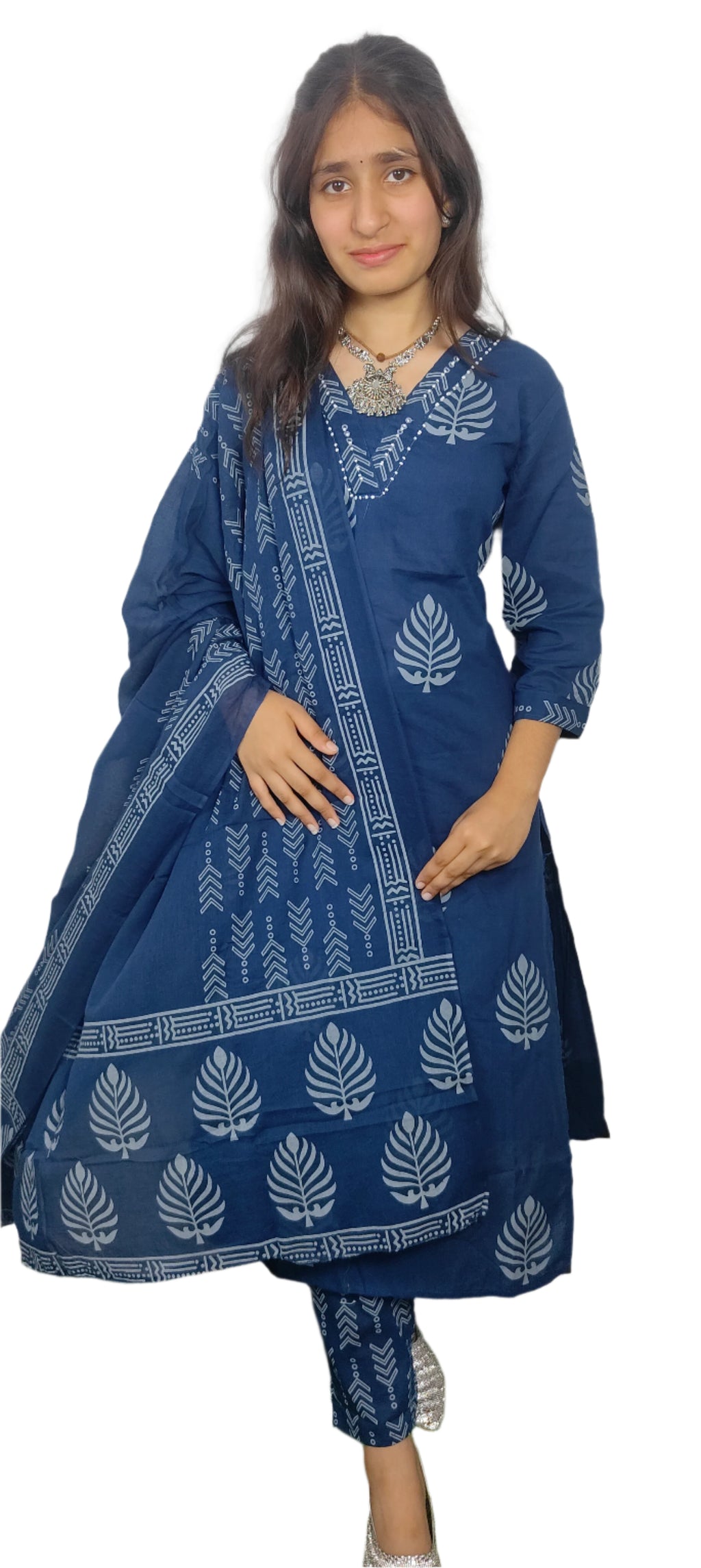 Blue 3 Pice Kurta Set (Z0108)