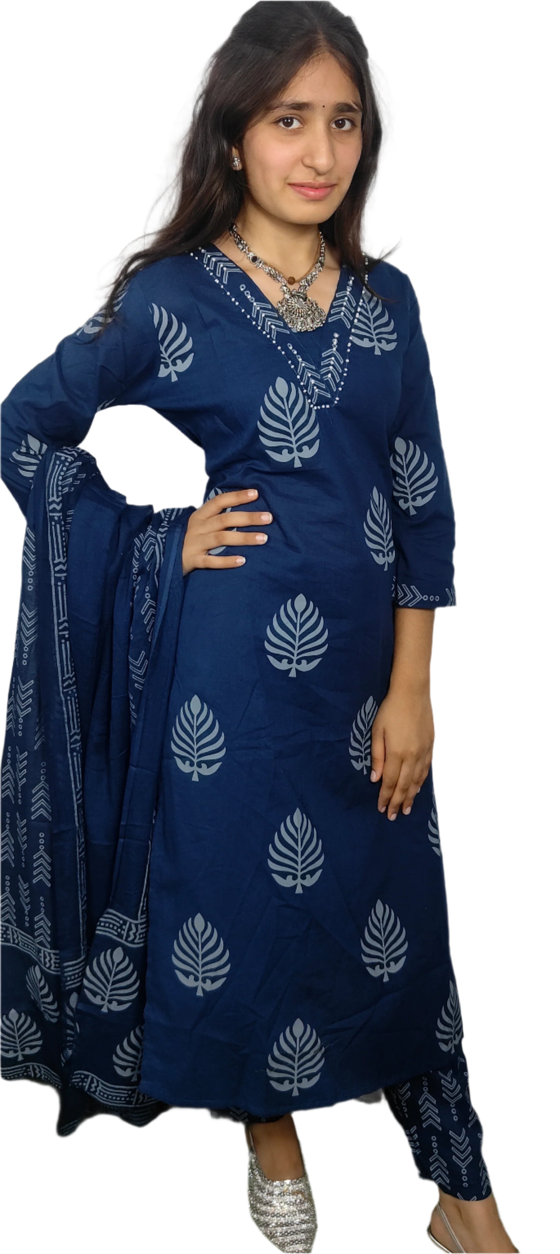Blue 3 Pice Kurta Set (Z0108)