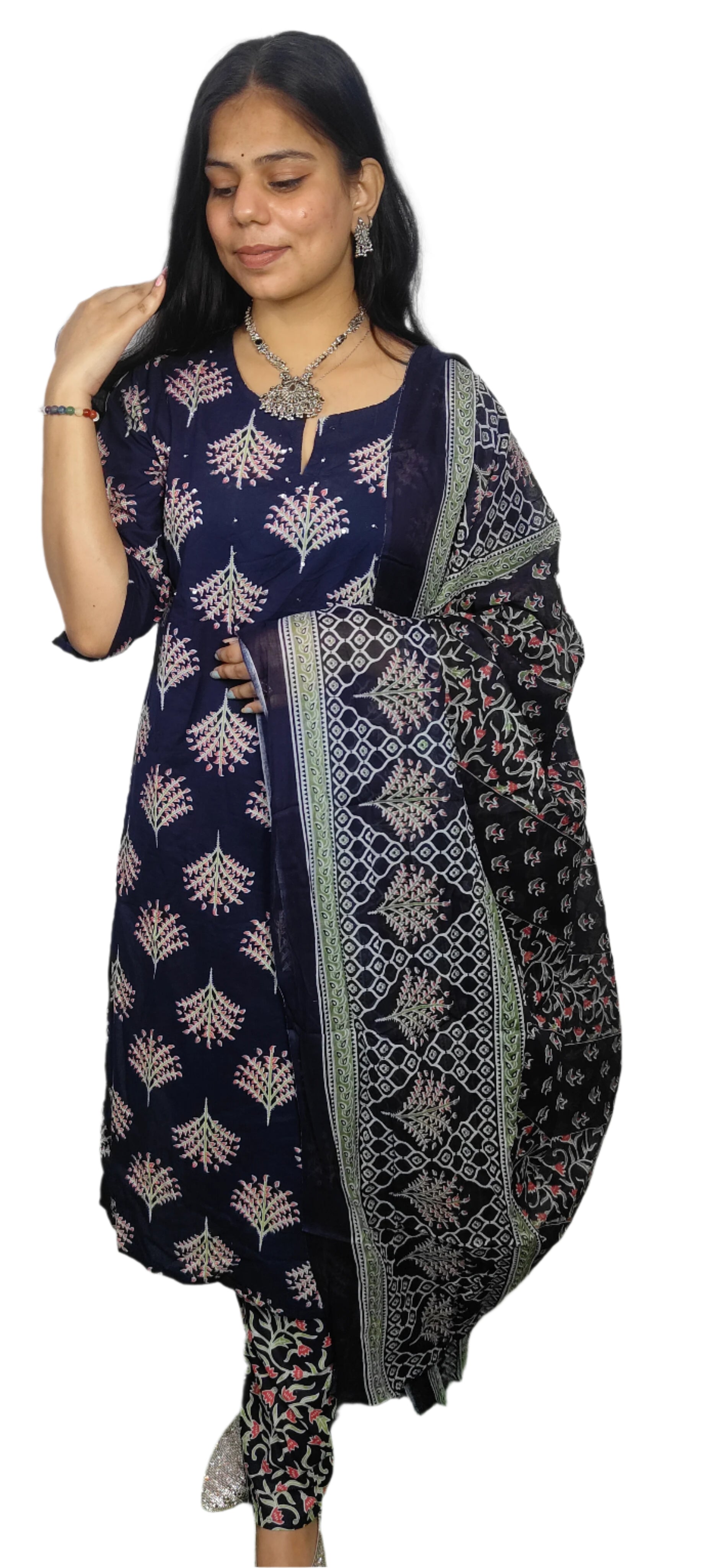Blue 3 Pice Kurta Set (Z0109)