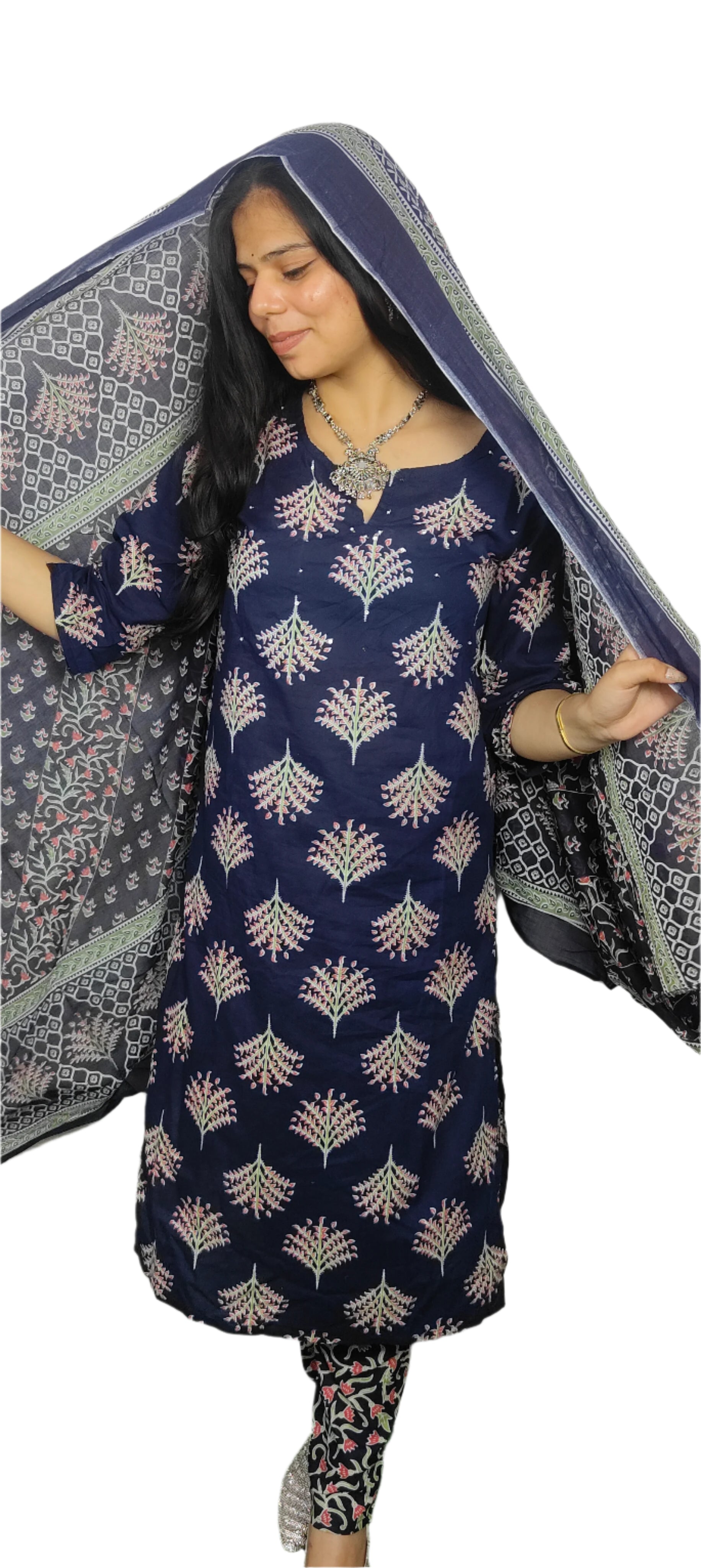 Blue 3 Pice Kurta Set (Z0109)