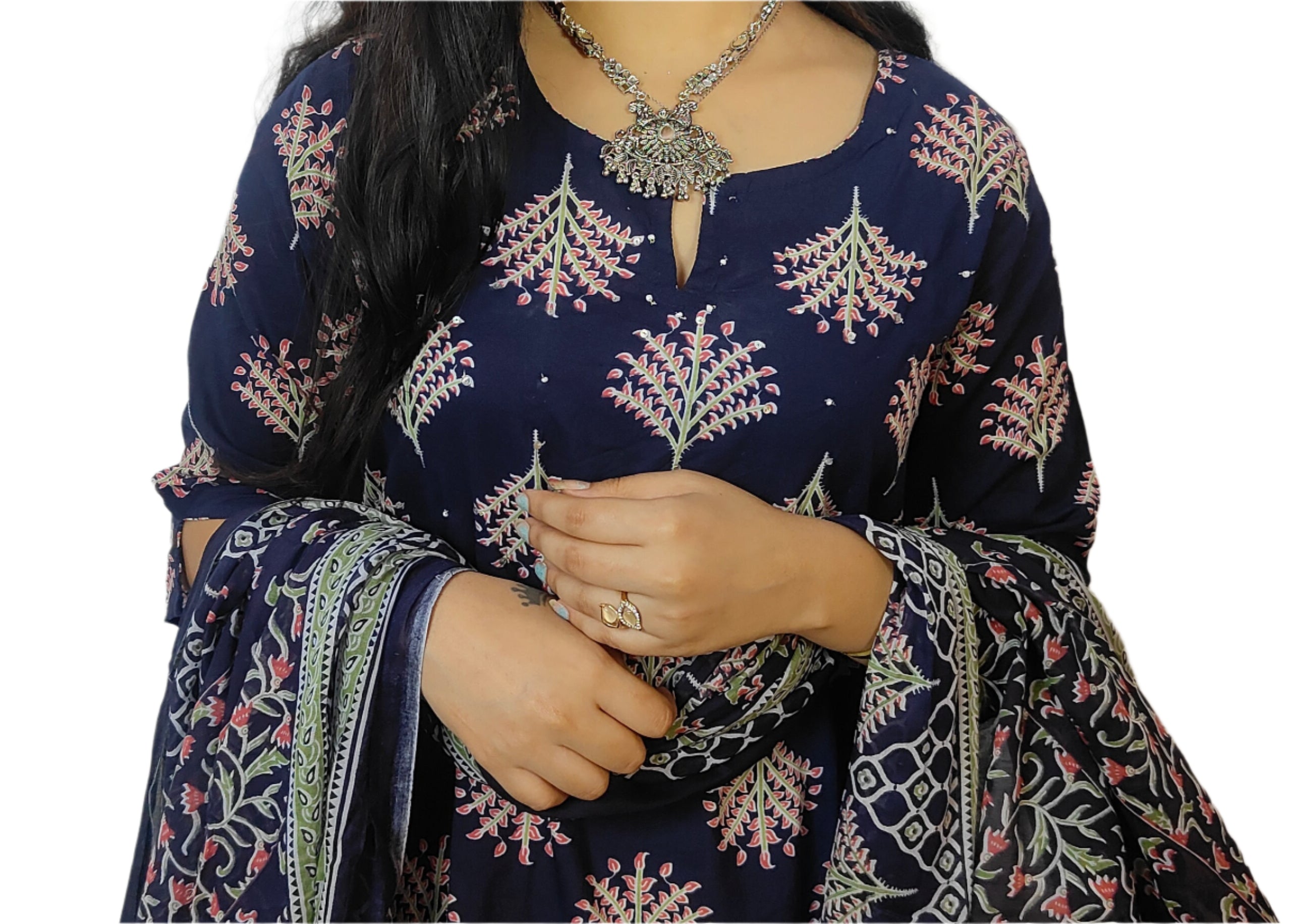 Blue 3 Pice Kurta Set (Z0109)