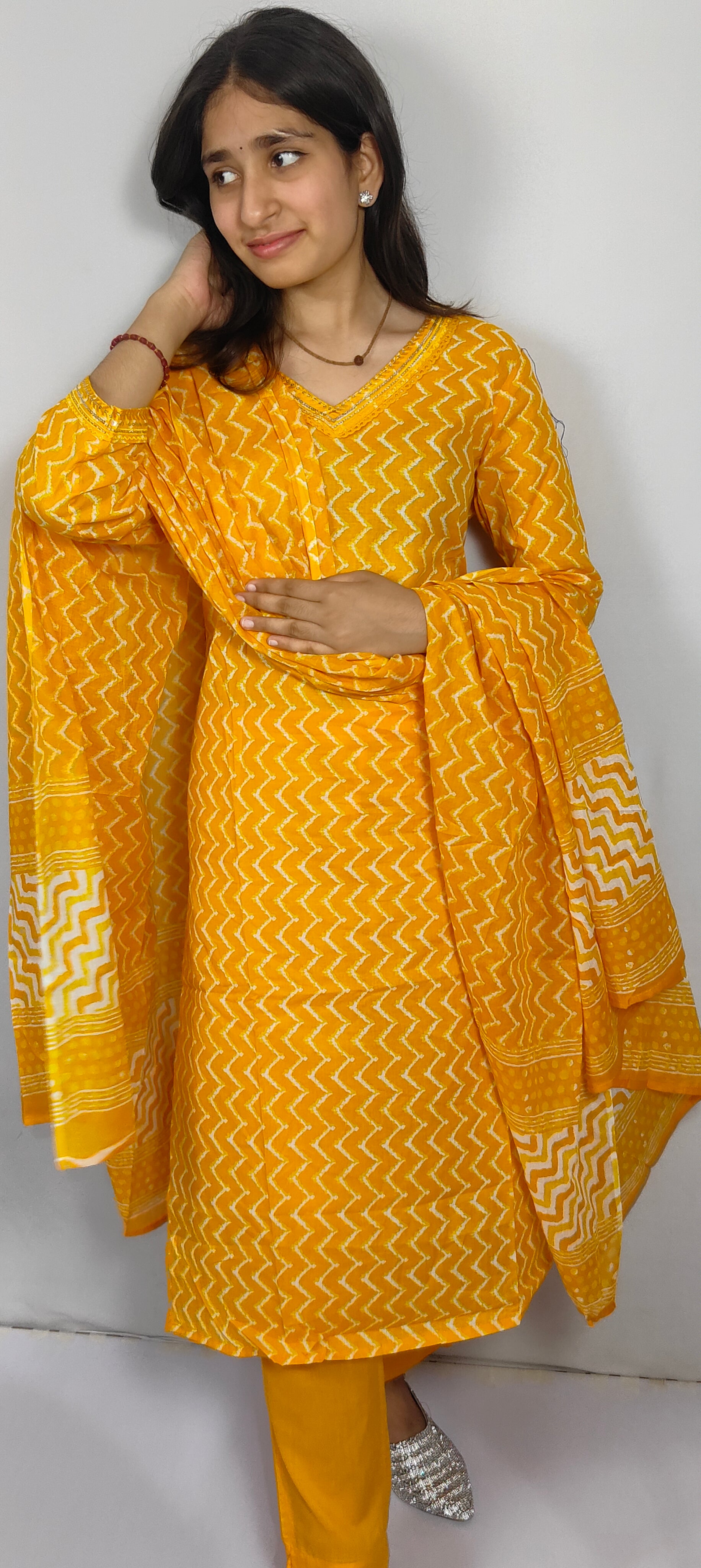 Yellow 3 piece Kurta Set (Z0110)