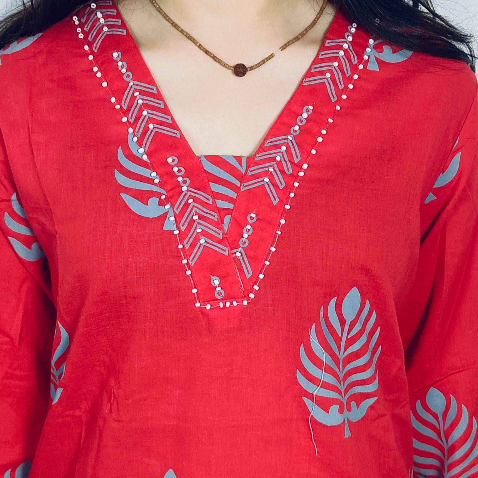 Red Colour  3 piece Kurta Set (Z0111)