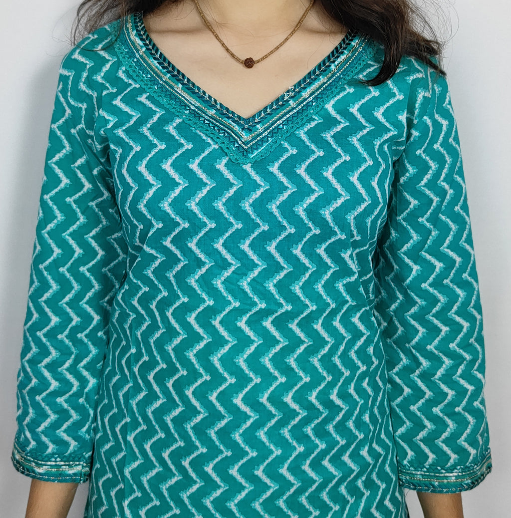 Teal Green 3 piece Kurta Set (Z0117)