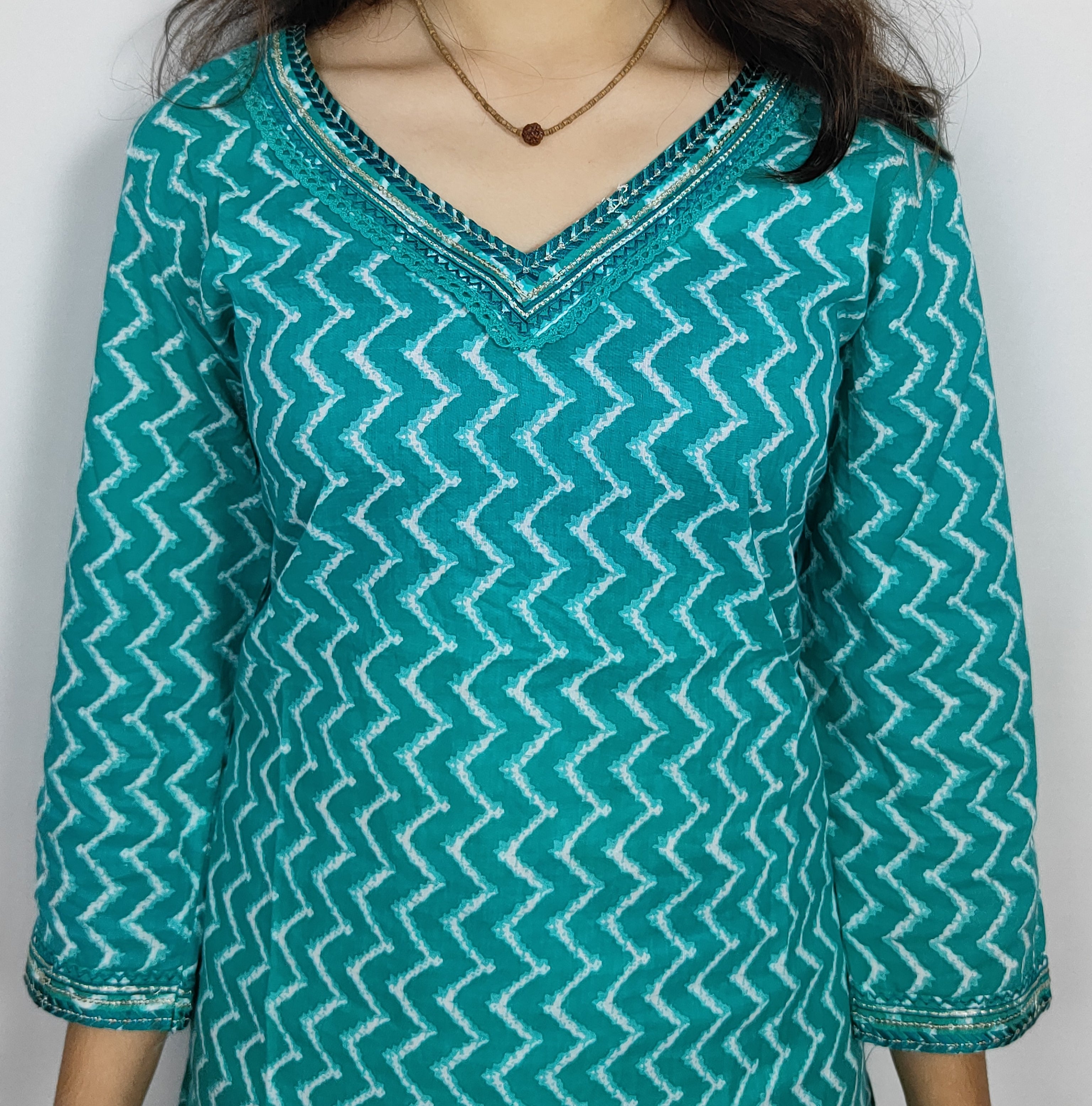 Teal Green 3 piece Kurta Set (Z0117)