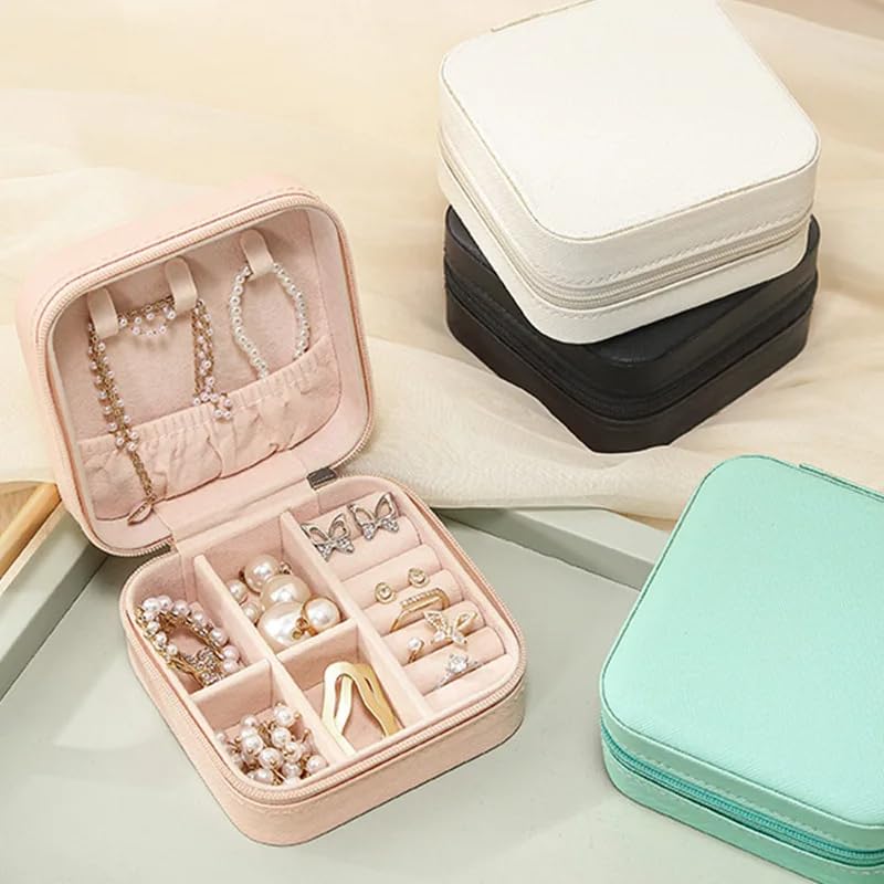 Fashion Jewellery Organisers Box PU Leather Storage Case for Rings, Earrings, Necklace - Travel Portable Jewelry Organizer for Women