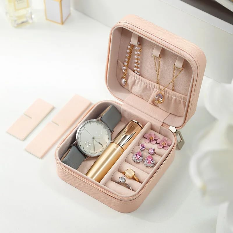 Fashion Jewellery Organisers Box PU Leather Storage Case for Rings, Earrings, Necklace - Travel Portable Jewelry Organizer for Women