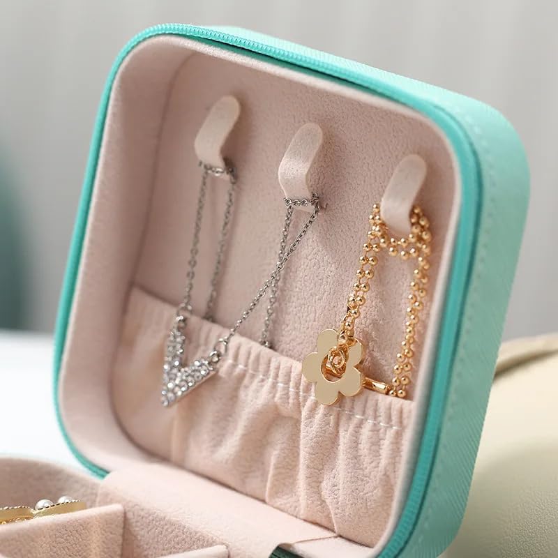 Fashion Jewellery Organisers Box PU Leather Storage Case for Rings, Earrings, Necklace - Travel Portable Jewelry Organizer for Women