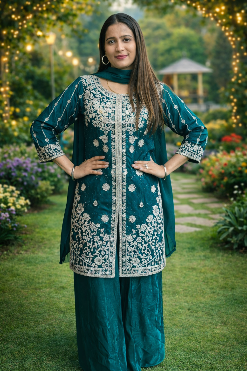 Morni colour Party wear sharara suit (Z0484)