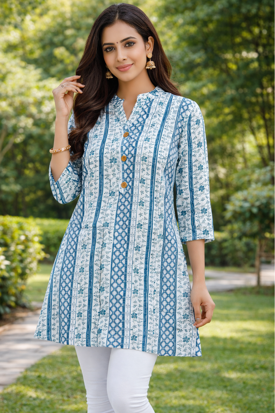 Blue colour cotton kurti (Z0518)