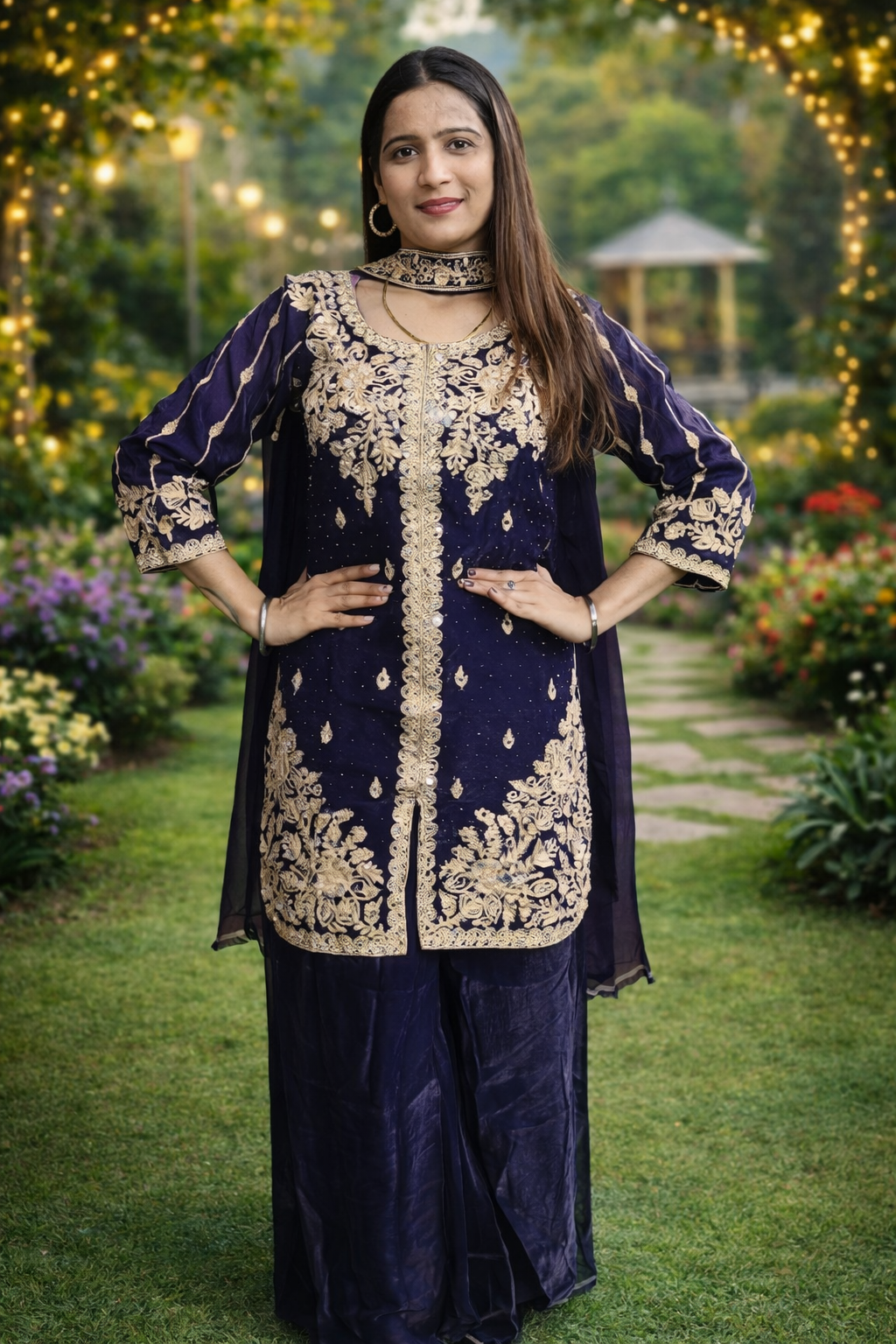 Purple colour Party wear sharara suit (Z0486)